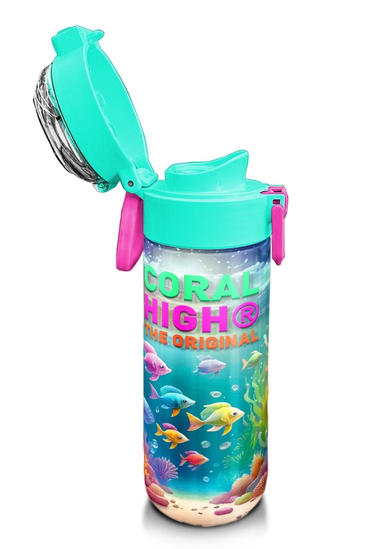 Coral High Kids Denizatı Desenli Pipetli ve Direkt İçim Çelik Termos 500 ml 31988