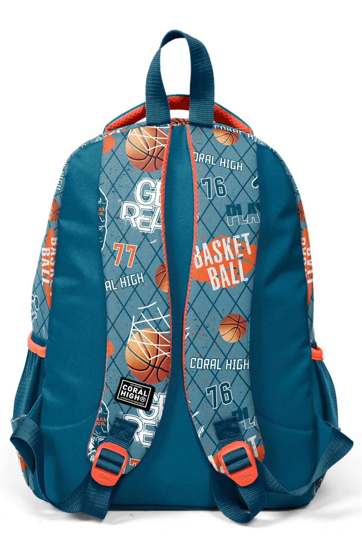 Coral High Kids Nefti Turuncu Basketbol Desenli 3’lü Okul Çanta Seti SET0123651