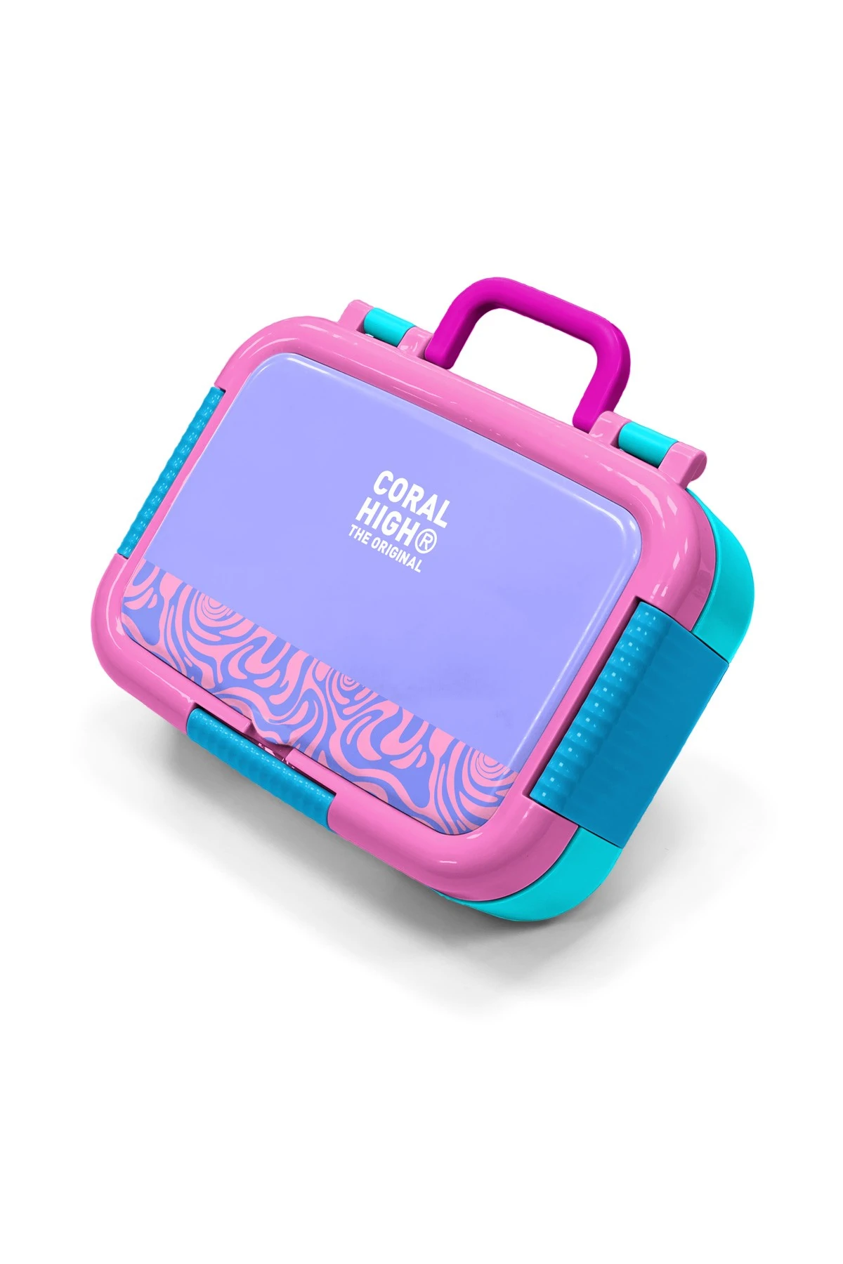 Coral High Kids Milka Geometric Patterned Stainless Steel Lunch