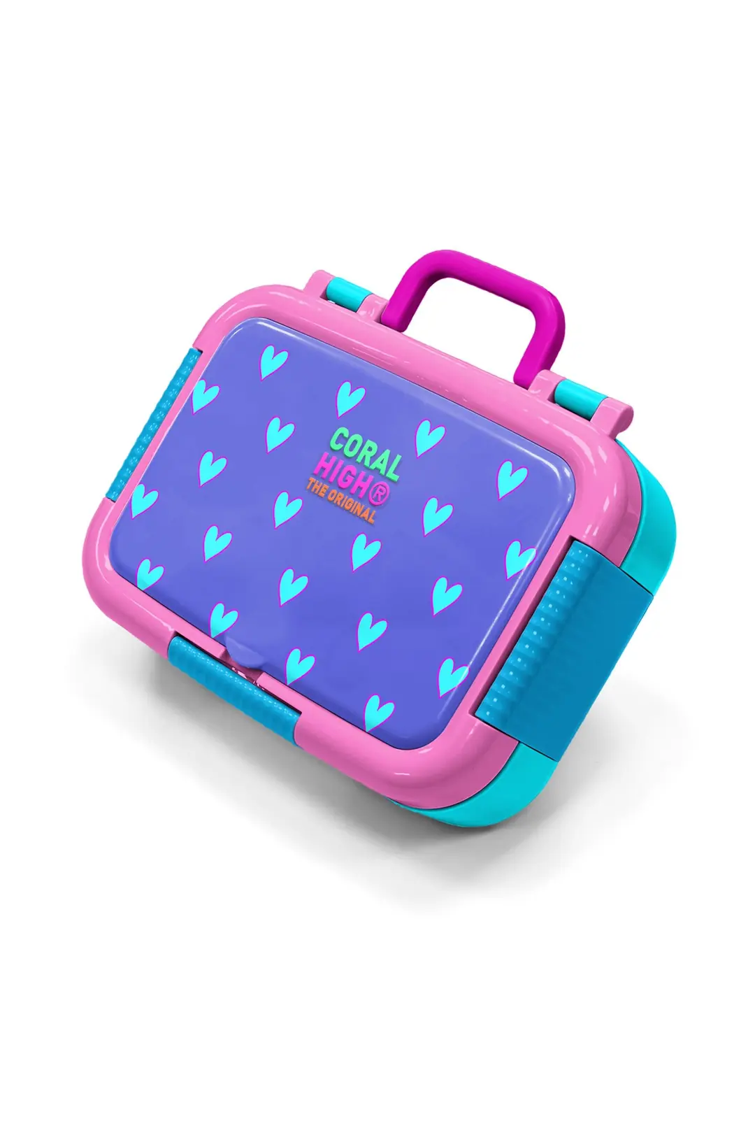 Coral High Kids Lavender Pink Heart Patterned Stainless Steel