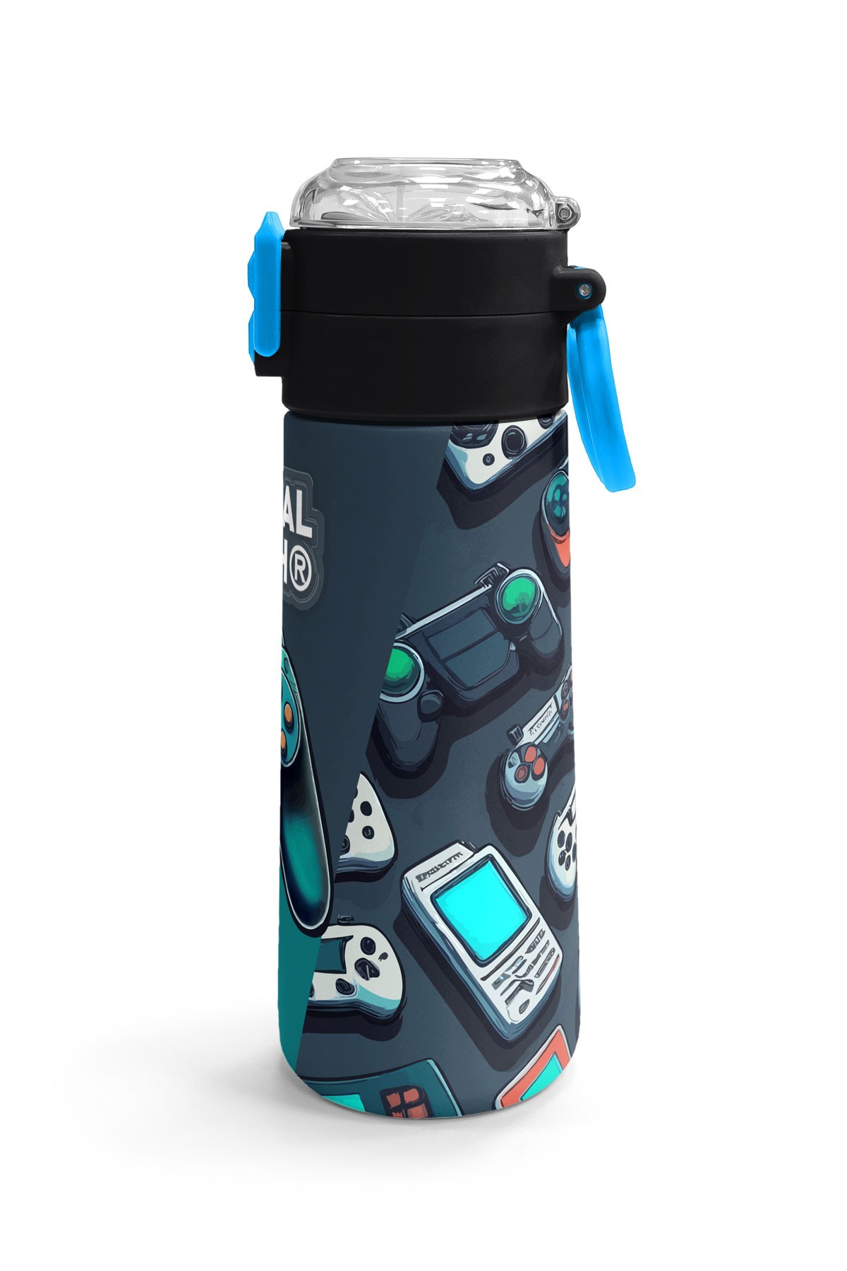 Coral High Kids Nefti Gamer Desenli Pipetli ve Direkt İçim Çelik Termos 500 ml 31861