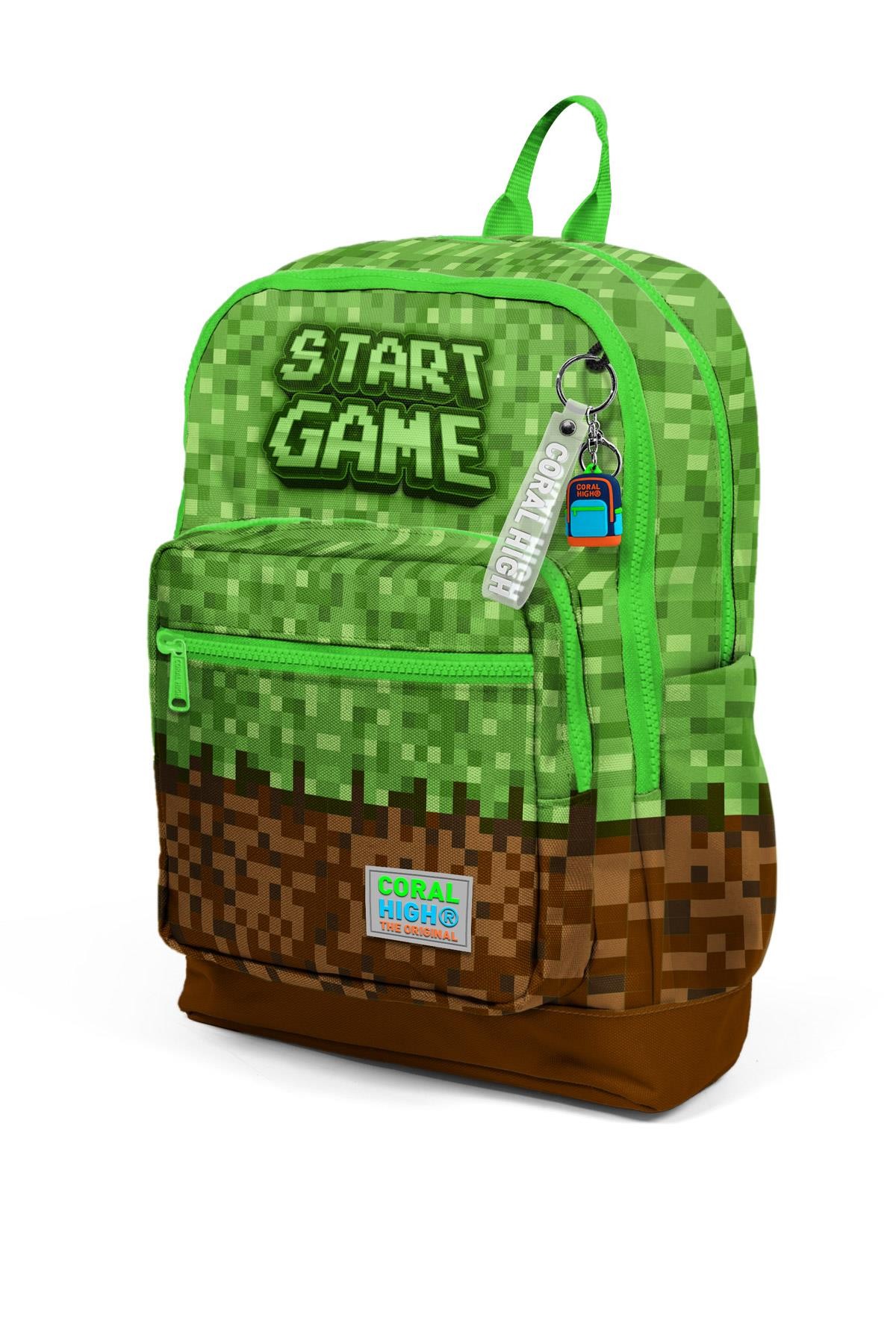 Coral High Kids Yeşil Kahverengi High Craft Desenli Dört Bölmeli Okul Sırt Çantası 23776