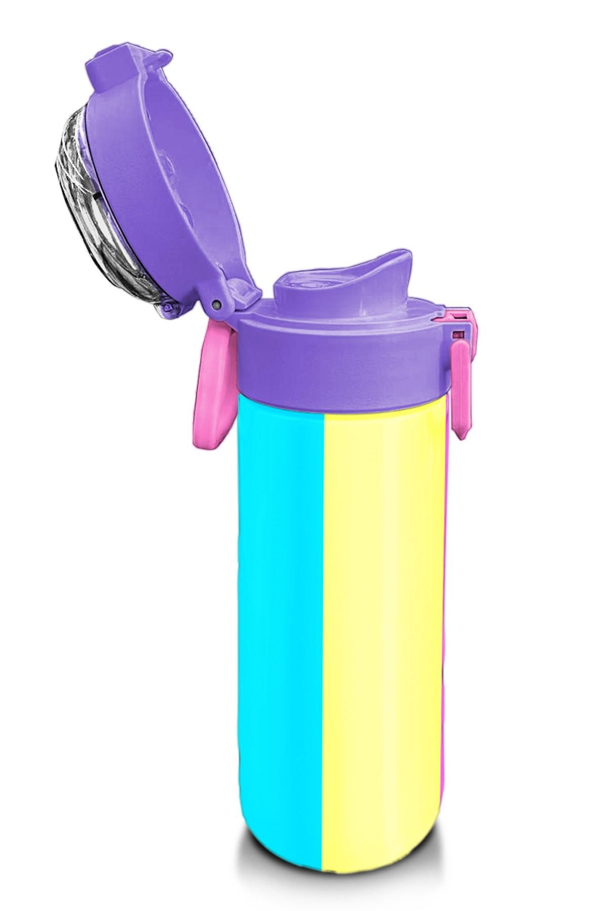 Coral High Kids Çok Renkli Desenli Pipetli ve Direkt İçim Çelik Termos 500 ml 31876