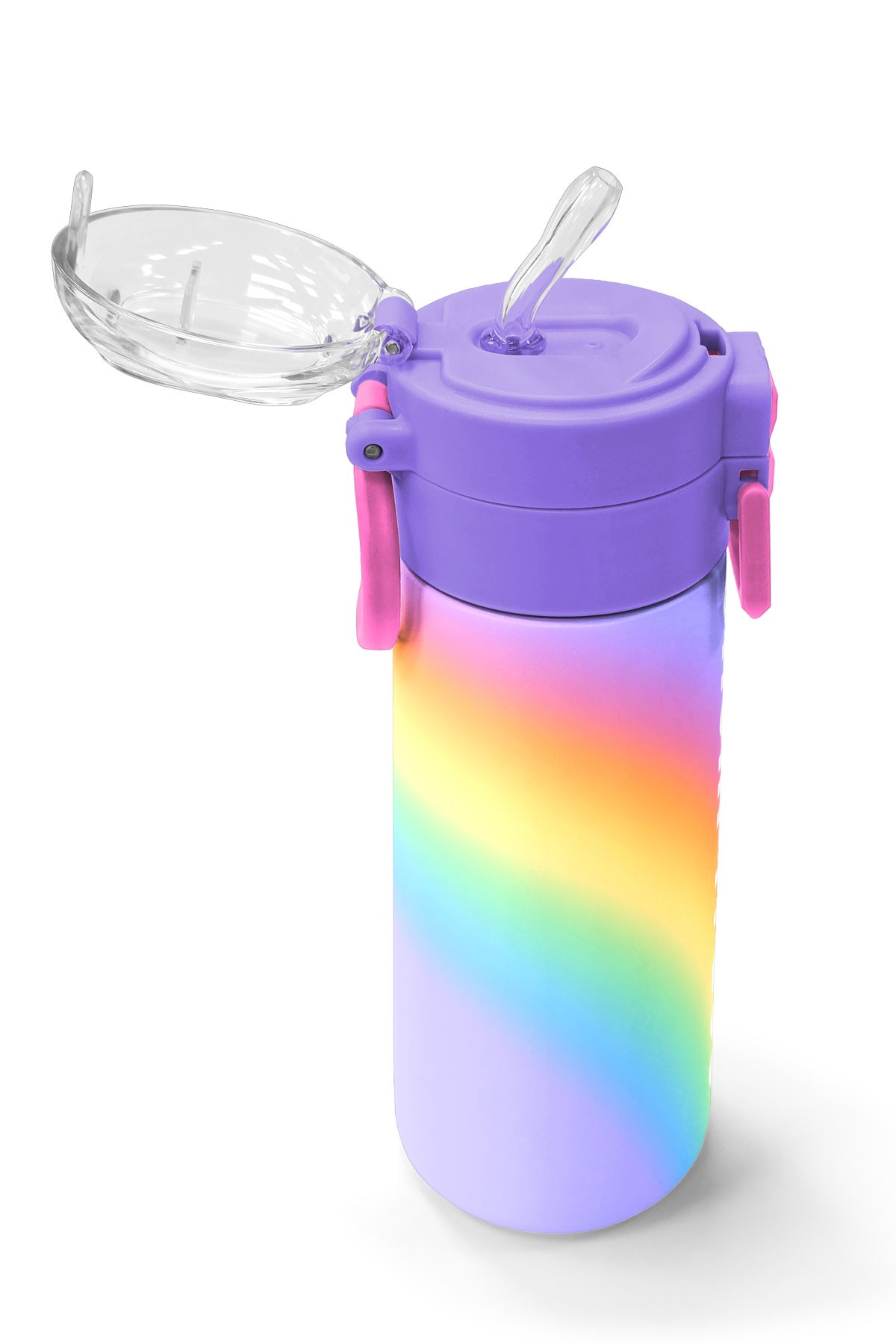 Coral High Kids Renk Geçişli Desenli Pipetli ve Direkt İçim Çelik Termos 500 ml 31863