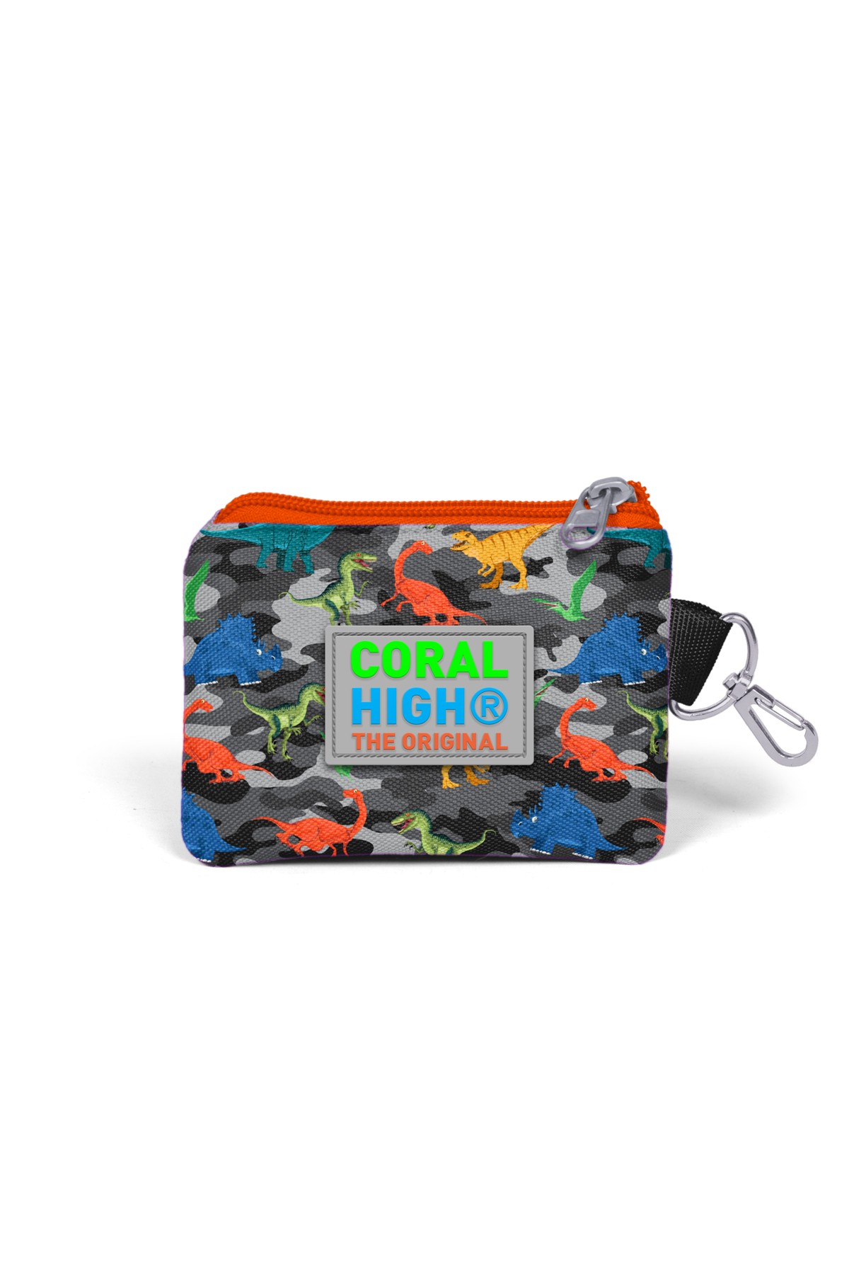 Coral High Kids Siyah Gri Dinozor Desenli Bozuk Para Çantası 21844