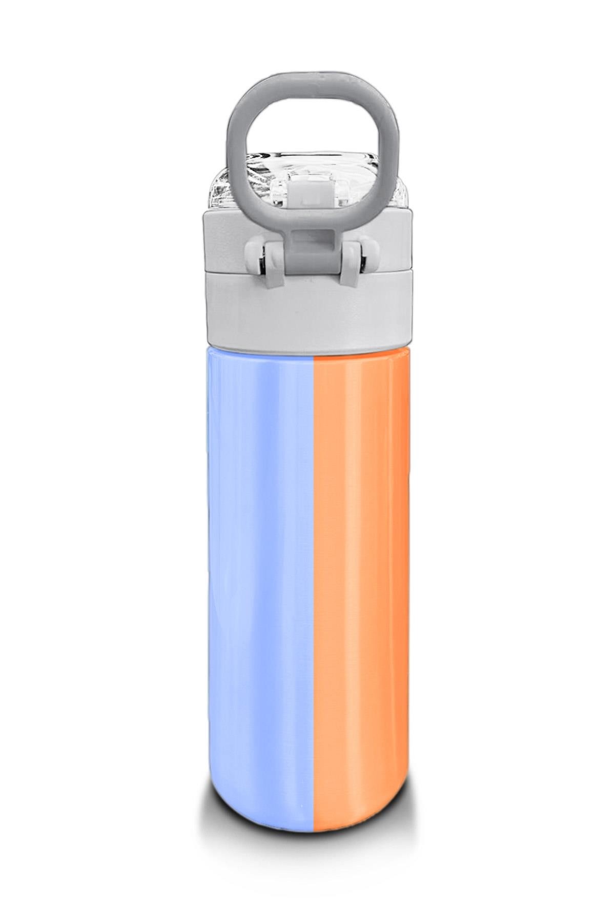 Coral High Kids Renkli Çizgili Desenli Pipetli ve Direkt İçim Çelik Termos 500 ml 31880