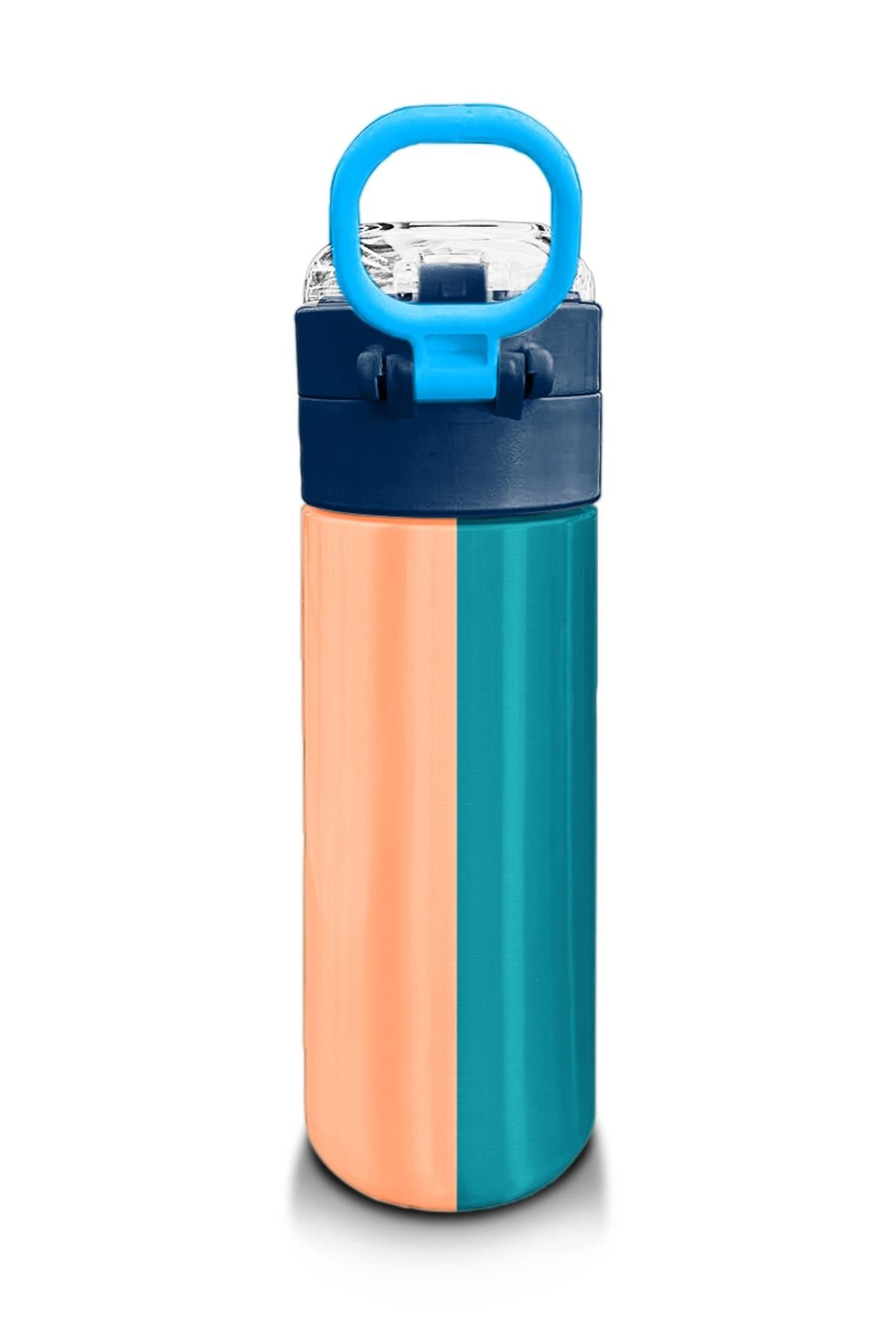 Coral High Kids Renkli Çizgili Desenli Pipetli ve Direkt İçim Çelik Termos 500 ml 31879