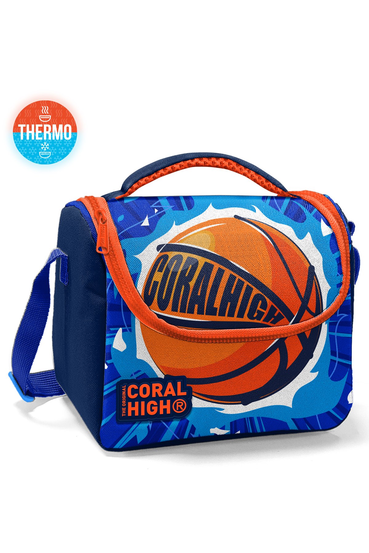 Coral High Kids Lacivert Mavi Basketbol Top Desenli Thermo Beslenme Çantası 11851