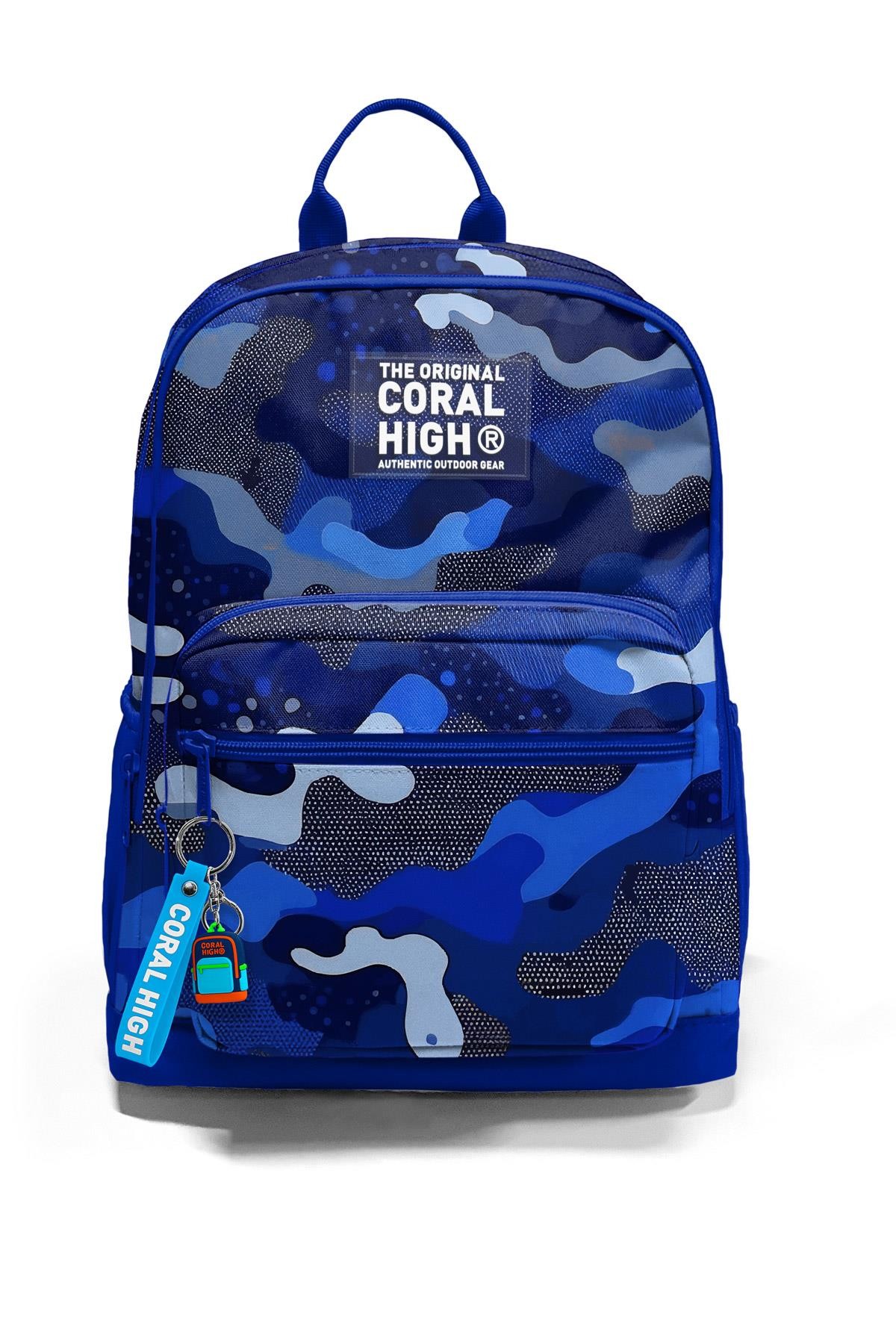 Coral High Lacivert Saks Kamuflaj Desenli Okul Sırt Çantası 23689