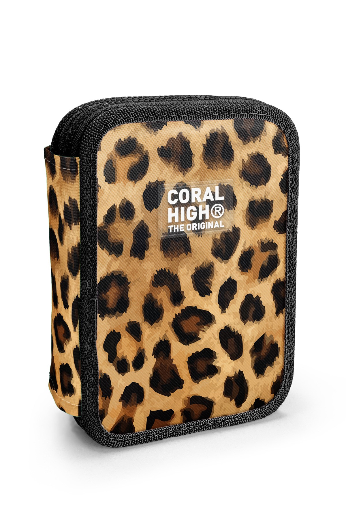 Coral High Kahverengi Leopar Desenli Çift Katlı Kalem Çanta 11147