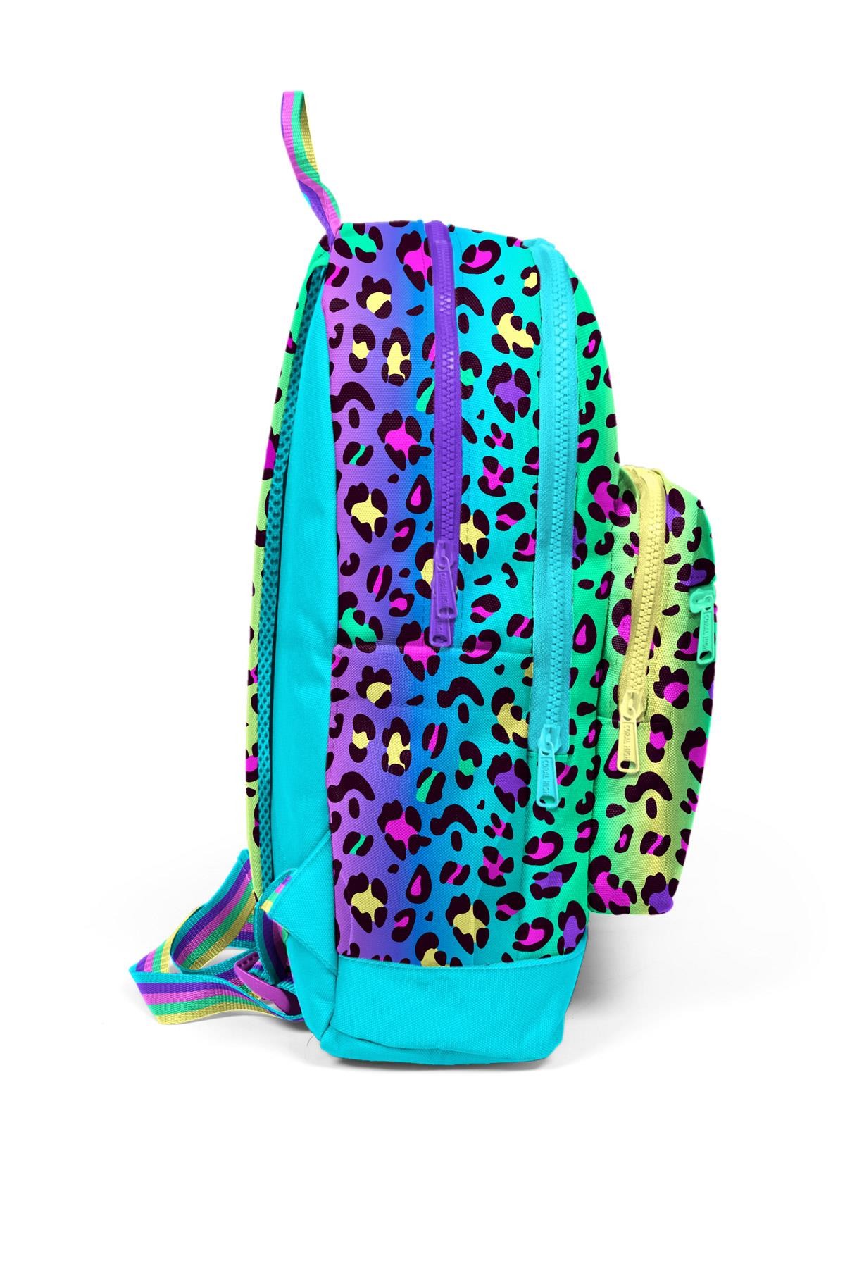 Coral High Kids Renkli Leopar Desenli Okul Sırt Çantası 23769