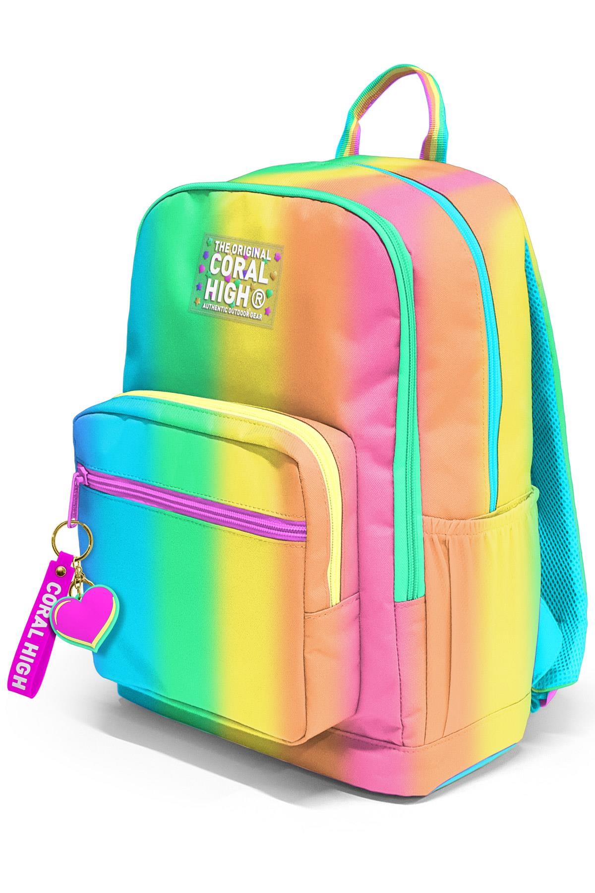 Coral High Renkli Çizgili Okul Sırt Çantası 23673