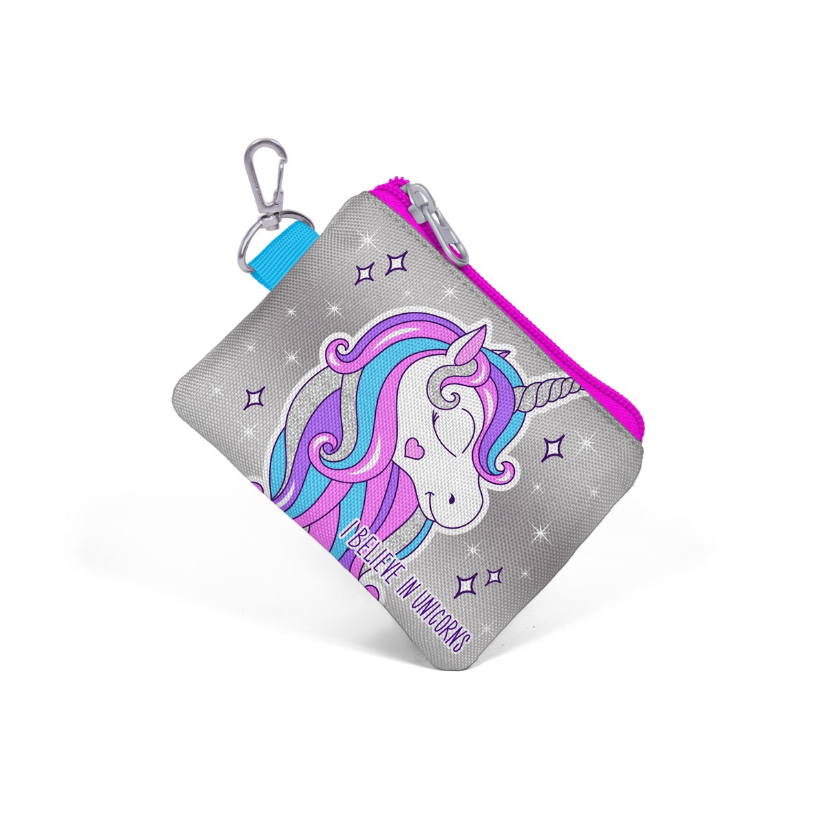 Coral High Kids Pembe Gümüş  Unicorn Desenli Bozuk Para Çantası 21758
