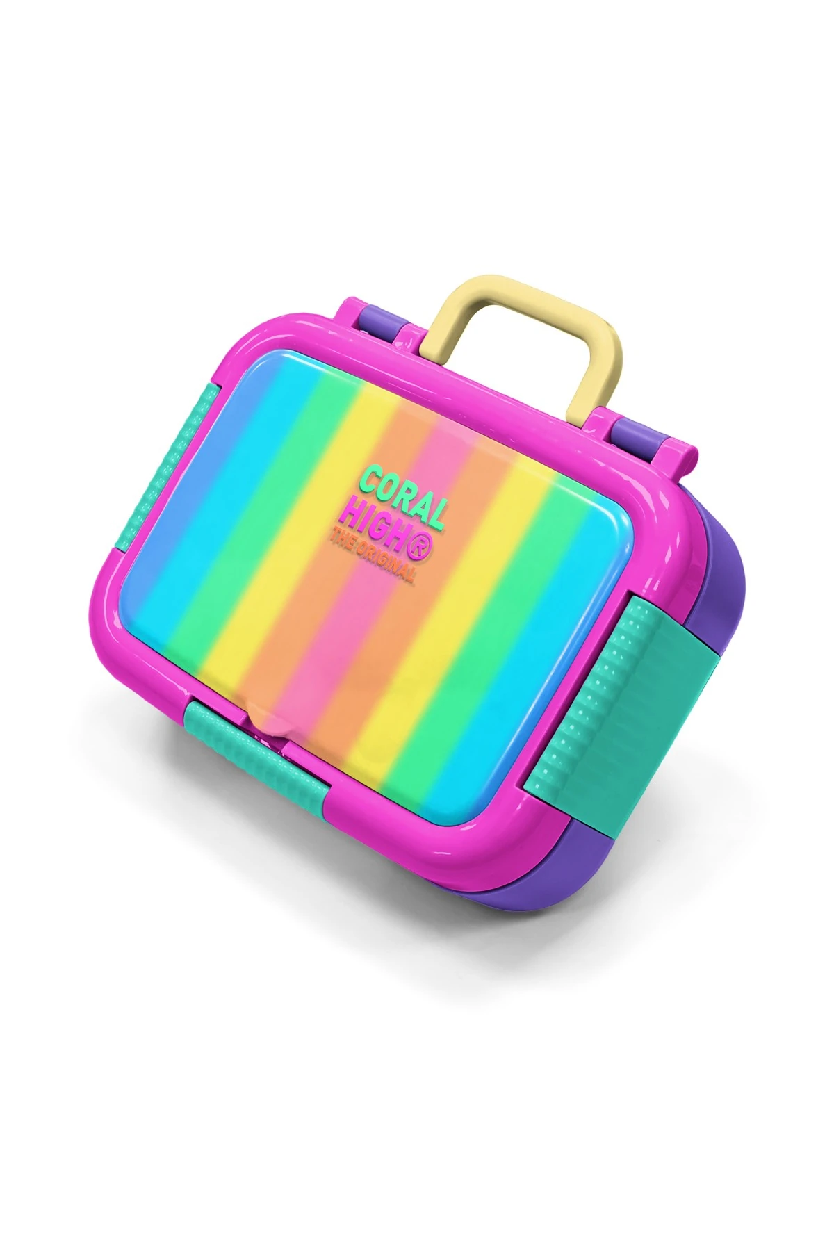 Coral High Kids Colorful Striped Patterned Stainless Steel Lunch