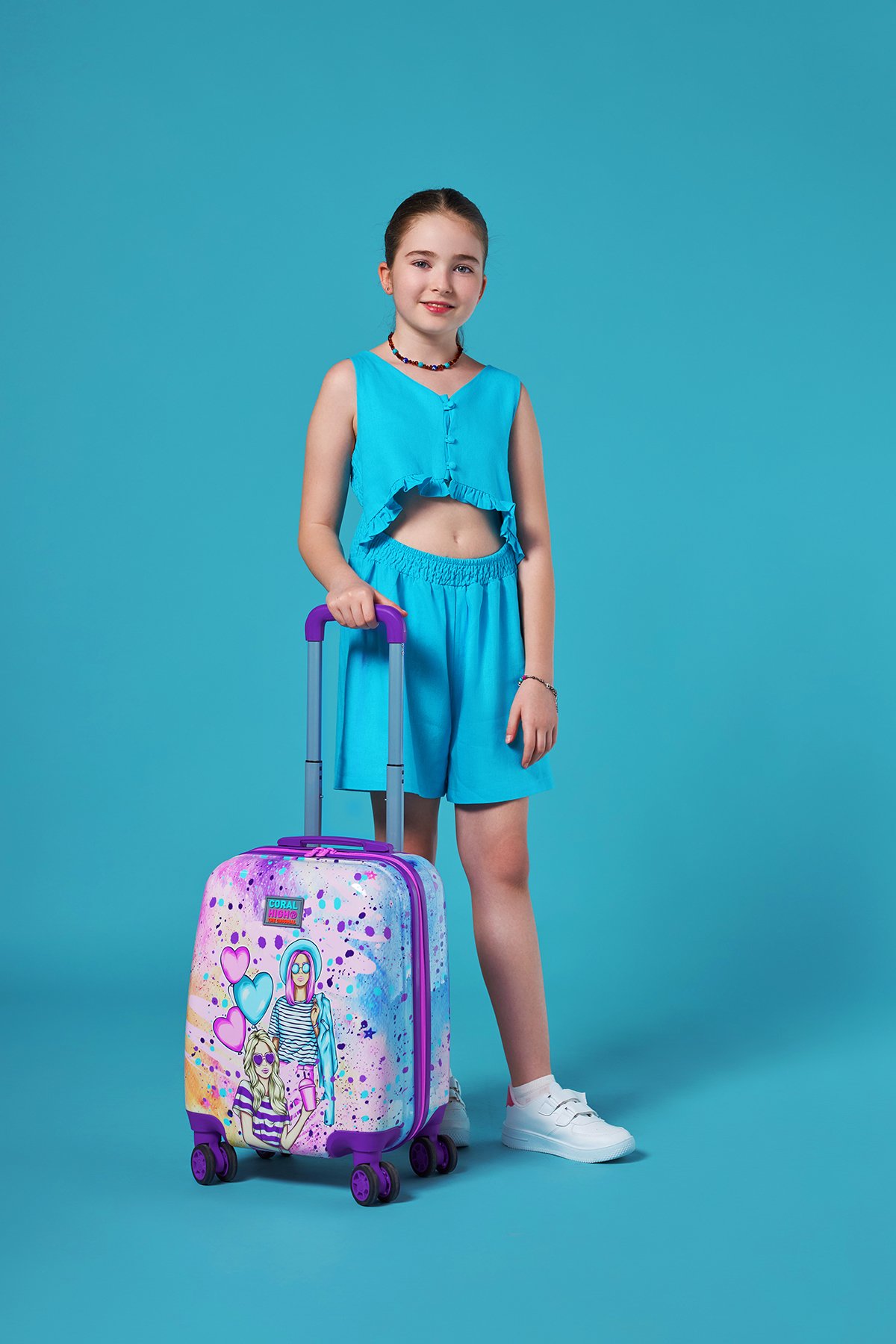 Coral High Kids Fashion Girl Desenli Çocuk Valizi 16773