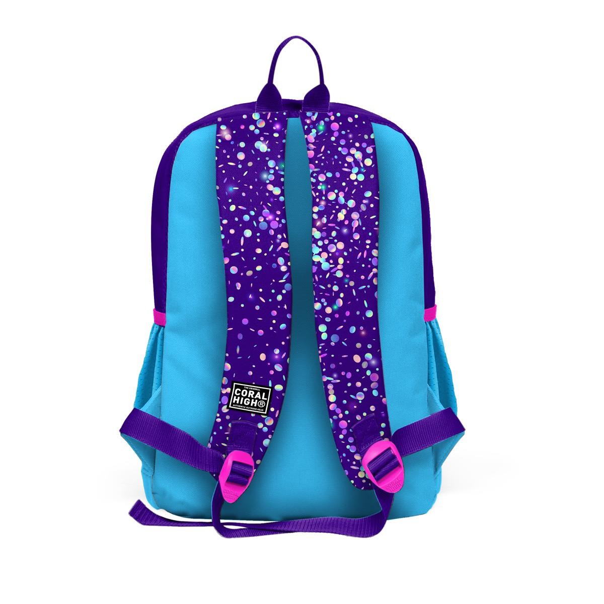 Coral High Kids Mor Mavi Pembe Kalp Desenli 3’lü Okul Çanta Seti SET0123740