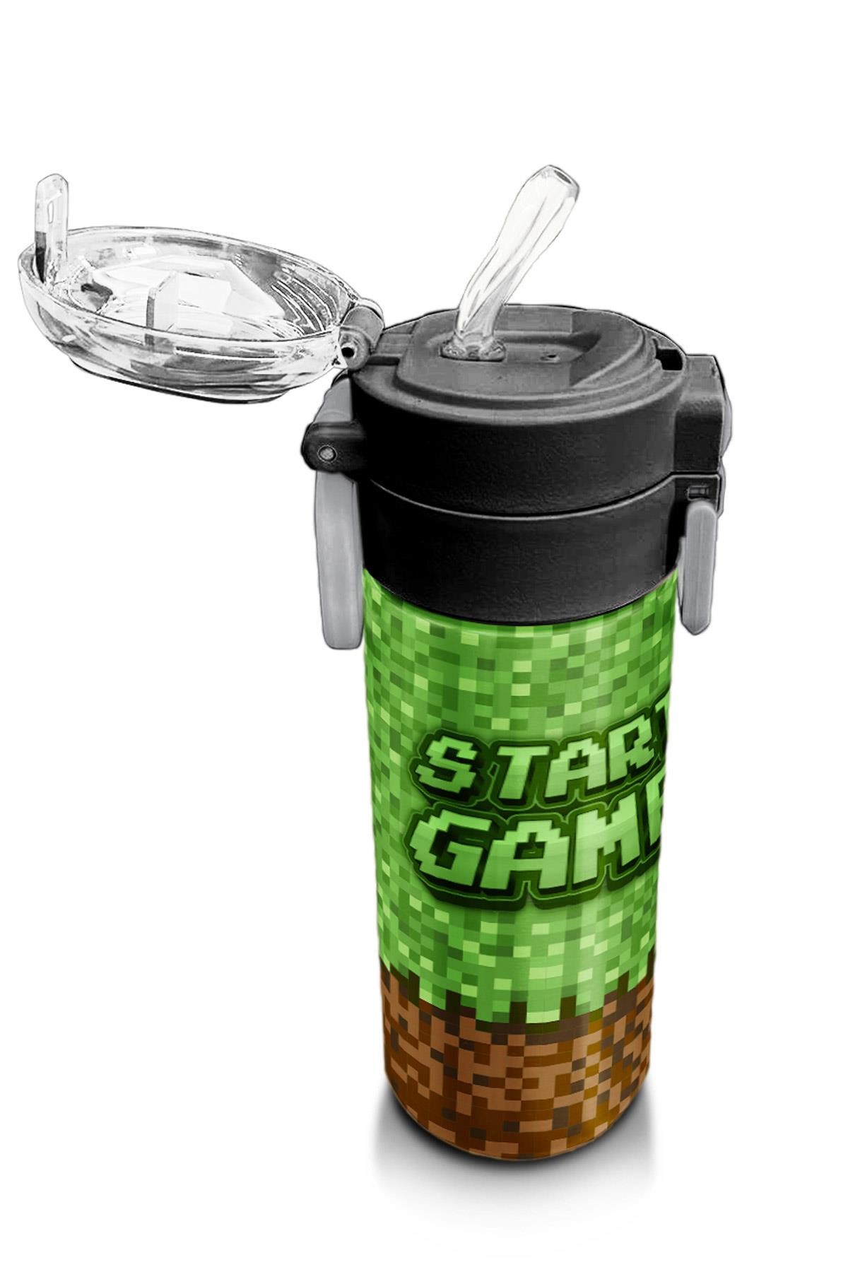 Coral High Kids High Craft Desenli Pipetli ve Direkt İçim Çelik Termos 500 ml 31992