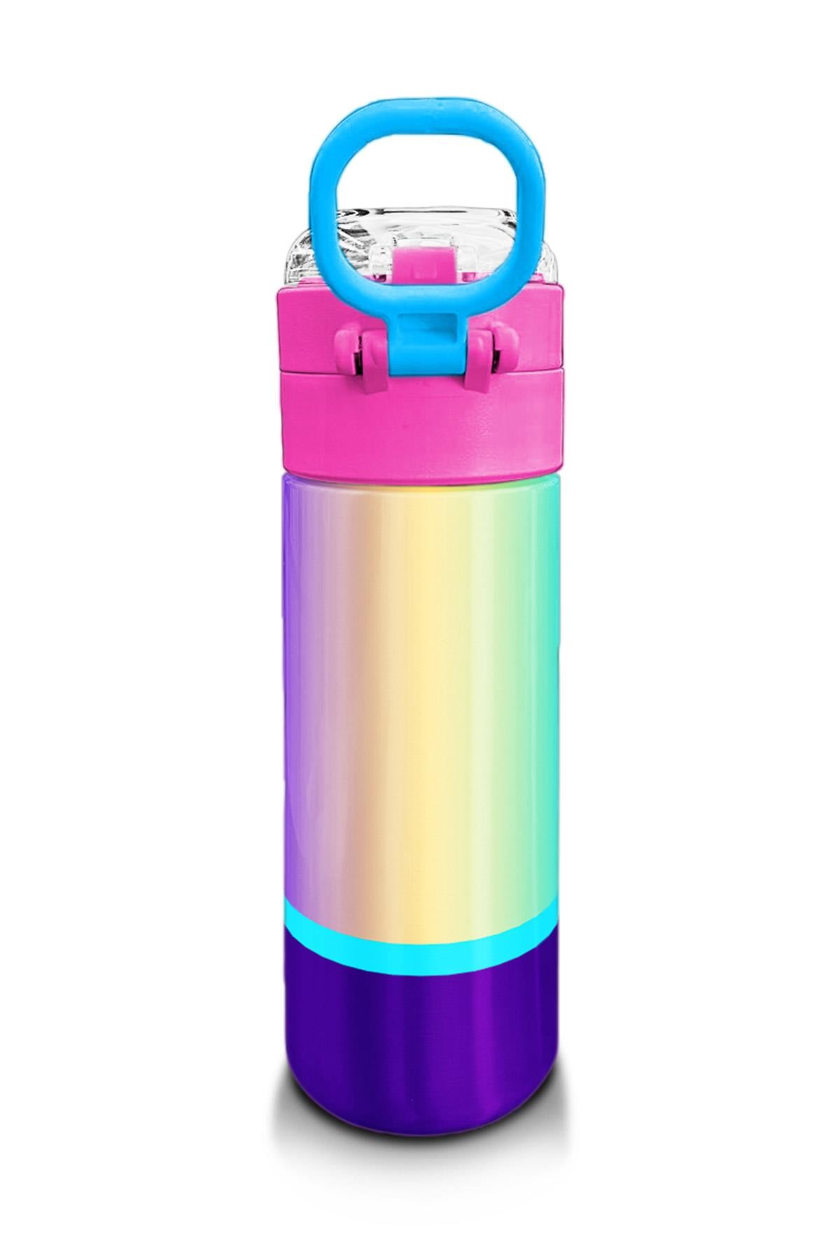 Coral High Kids Renkli Çizgili Pipetli ve Direkt İçim Çelik Termos 500 ml 31836