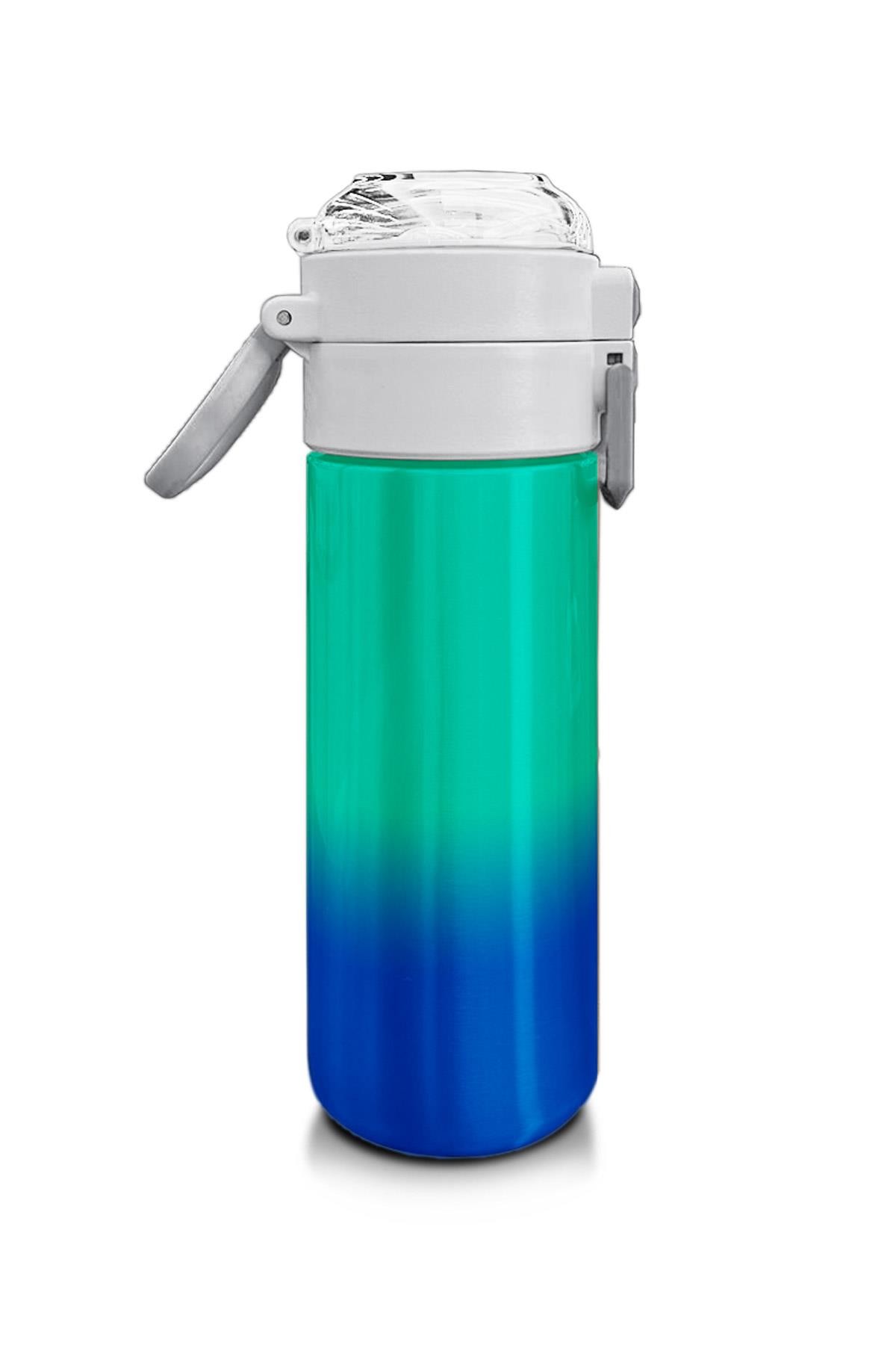 Coral High Kids Yeşil Saks Renk Geçişli Pipetli ve Direkt İçim Çelik Termos 500 ml 31839