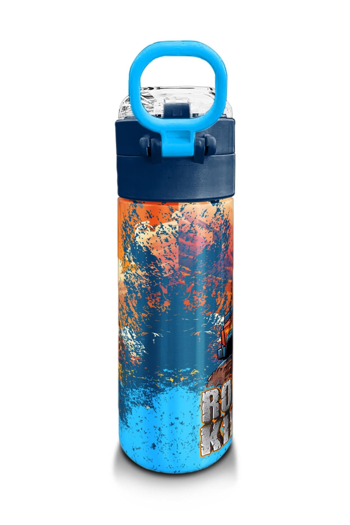 Coral High Kids Turuncu High Wheels Truck Desenli Pipetli ve Direkt İçim Çelik Termos 500 ml 31994