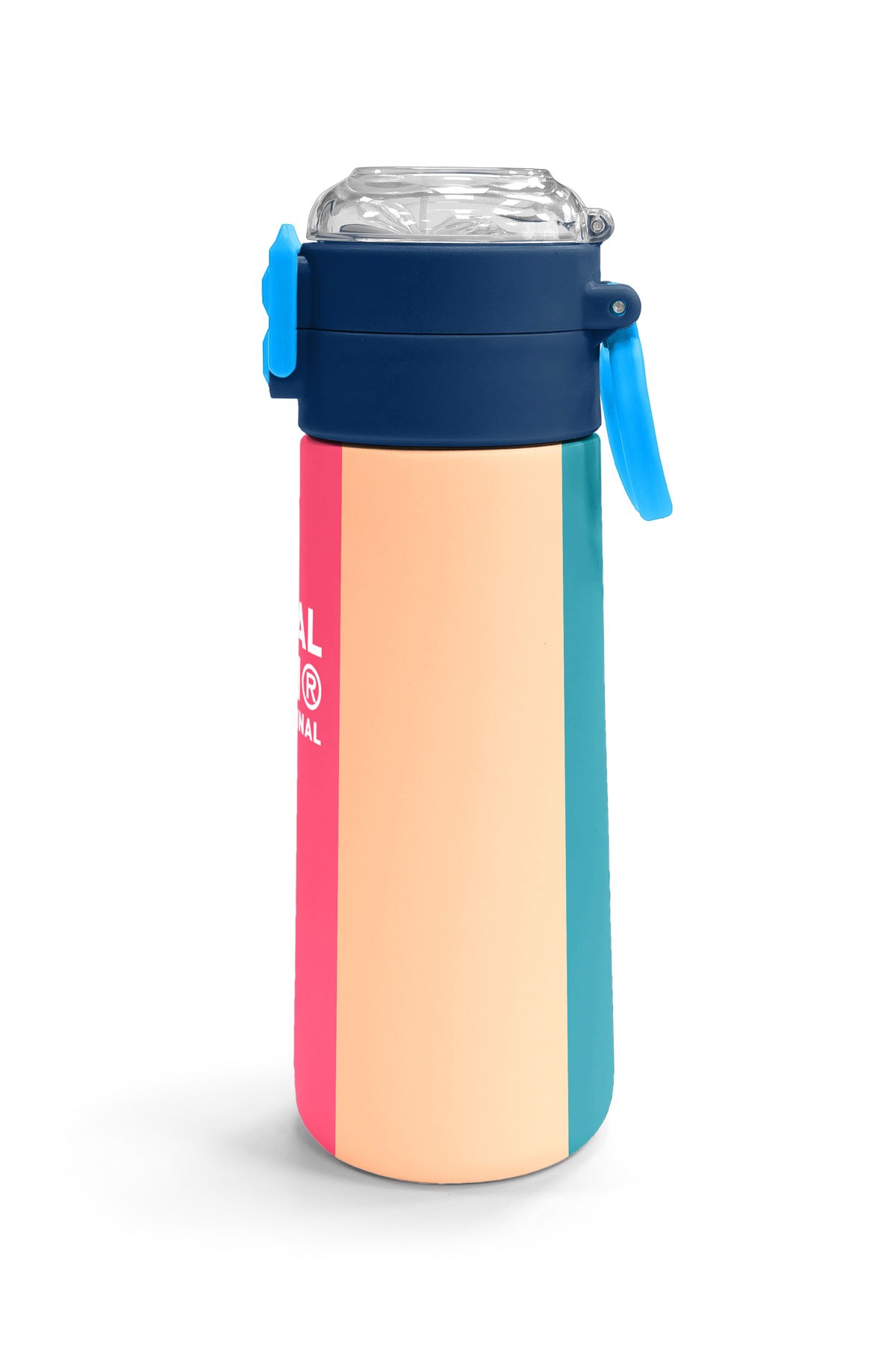 Coral High Kids Renkli Çizgili Desenli Pipetli ve Direkt İçim Çelik Termos 500 ml 31879