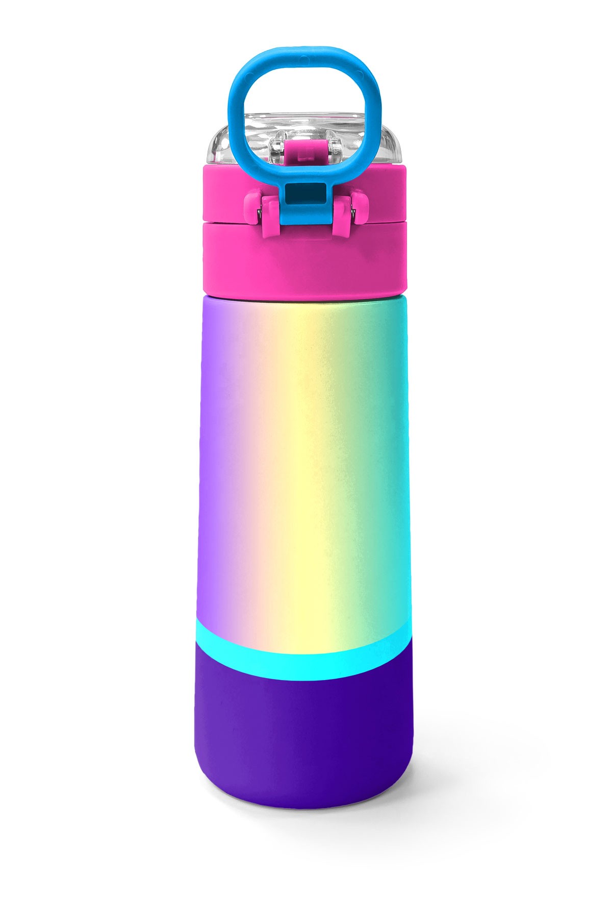 Coral High Kids Renkli Çizgili Pipetli ve Direkt İçim Çelik Termos 500 ml 31836