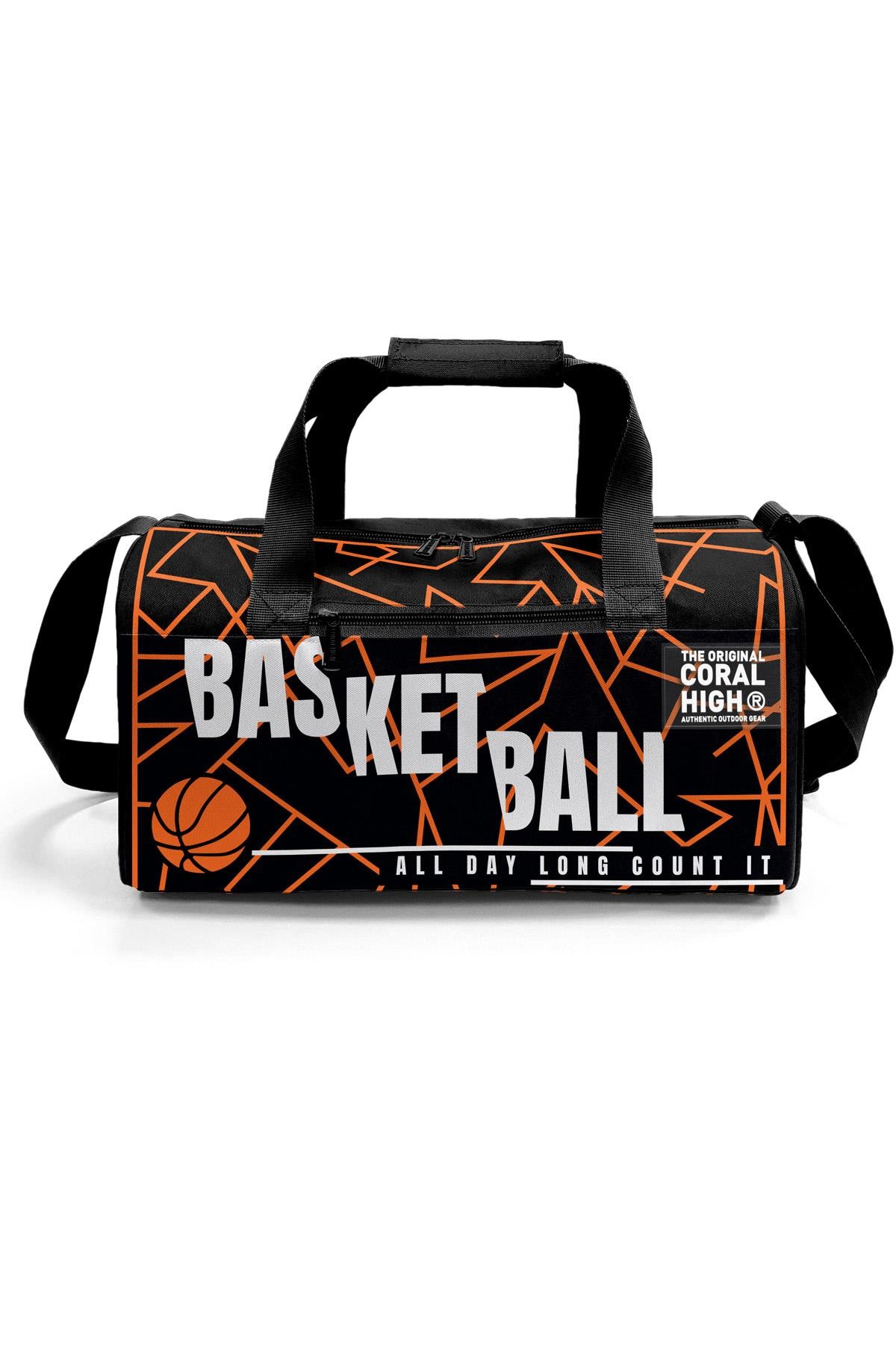 Coral High Siyah Basketbol Desenli Spor Çantası 27536