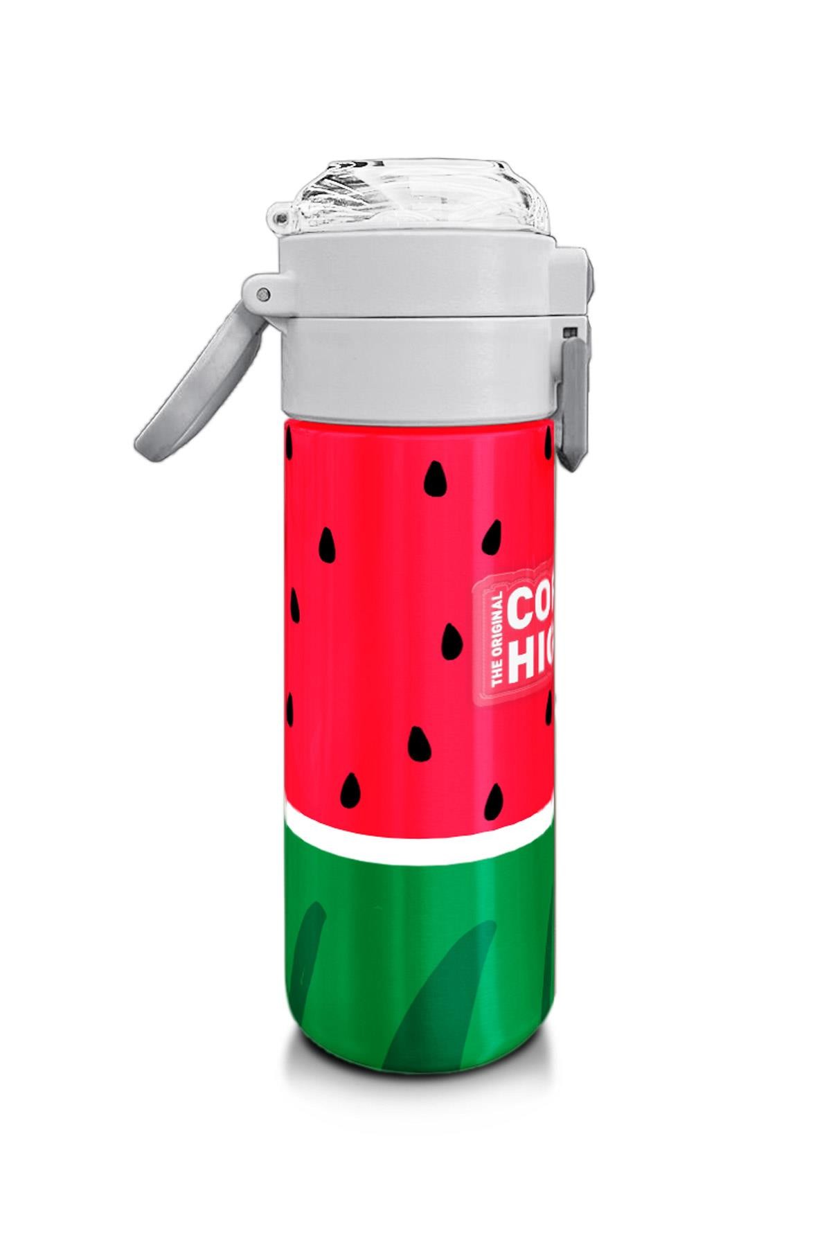 Coral High Kids Kırmızı Yeşil Karpuz Desenli Pipetli ve Direkt İçim Çelik Termos 500 ml 31866