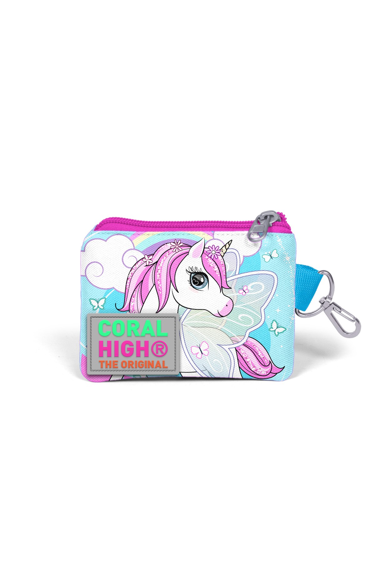 Coral High Kids Mavi Neon Pembe Unicorn Desenli  Bozuk Para Çantası 21811