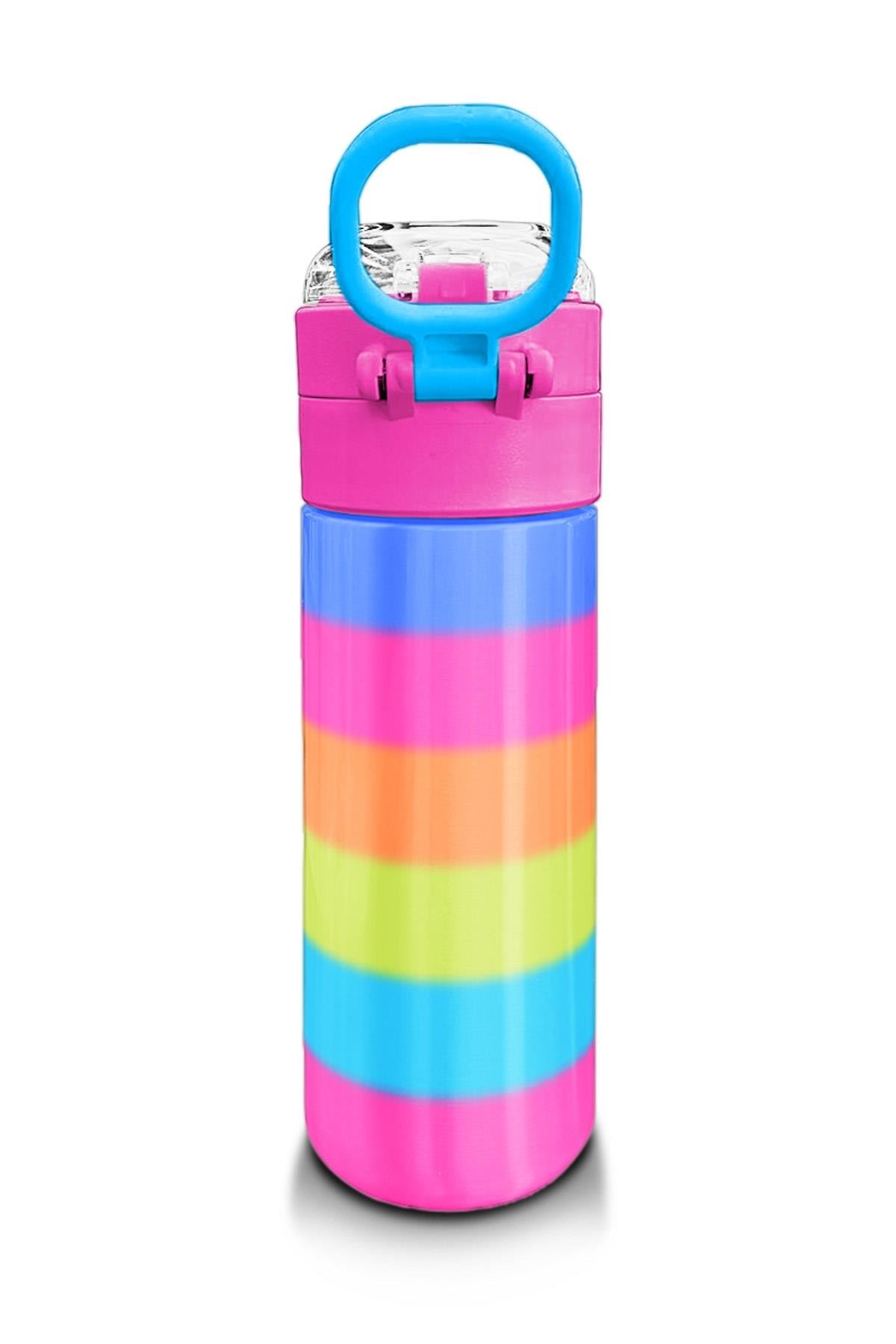 Coral High Kids Renkli Çizgili Pipetli ve Direk İçimli Paslanmaz Çelik Termos 500 ML 31986