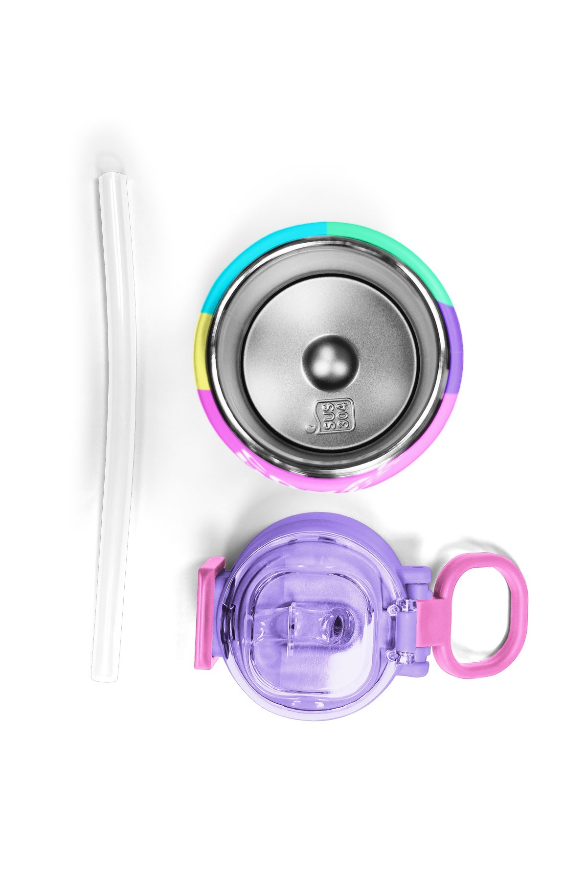 Coral High Kids Çok Renkli Desenli Pipetli ve Direkt İçim Çelik Termos 500 ml 31876