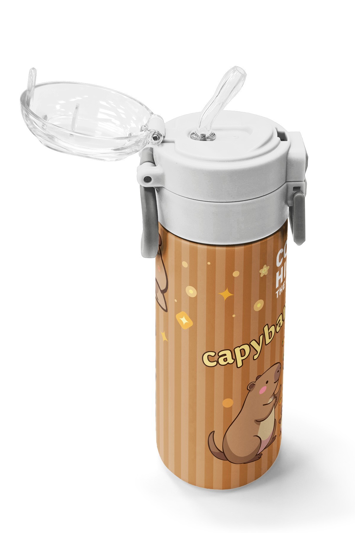 Coral High Kids Kapibara Desenli Pipetli ve Direkt İçim Çelik Termos 500 ml 31790