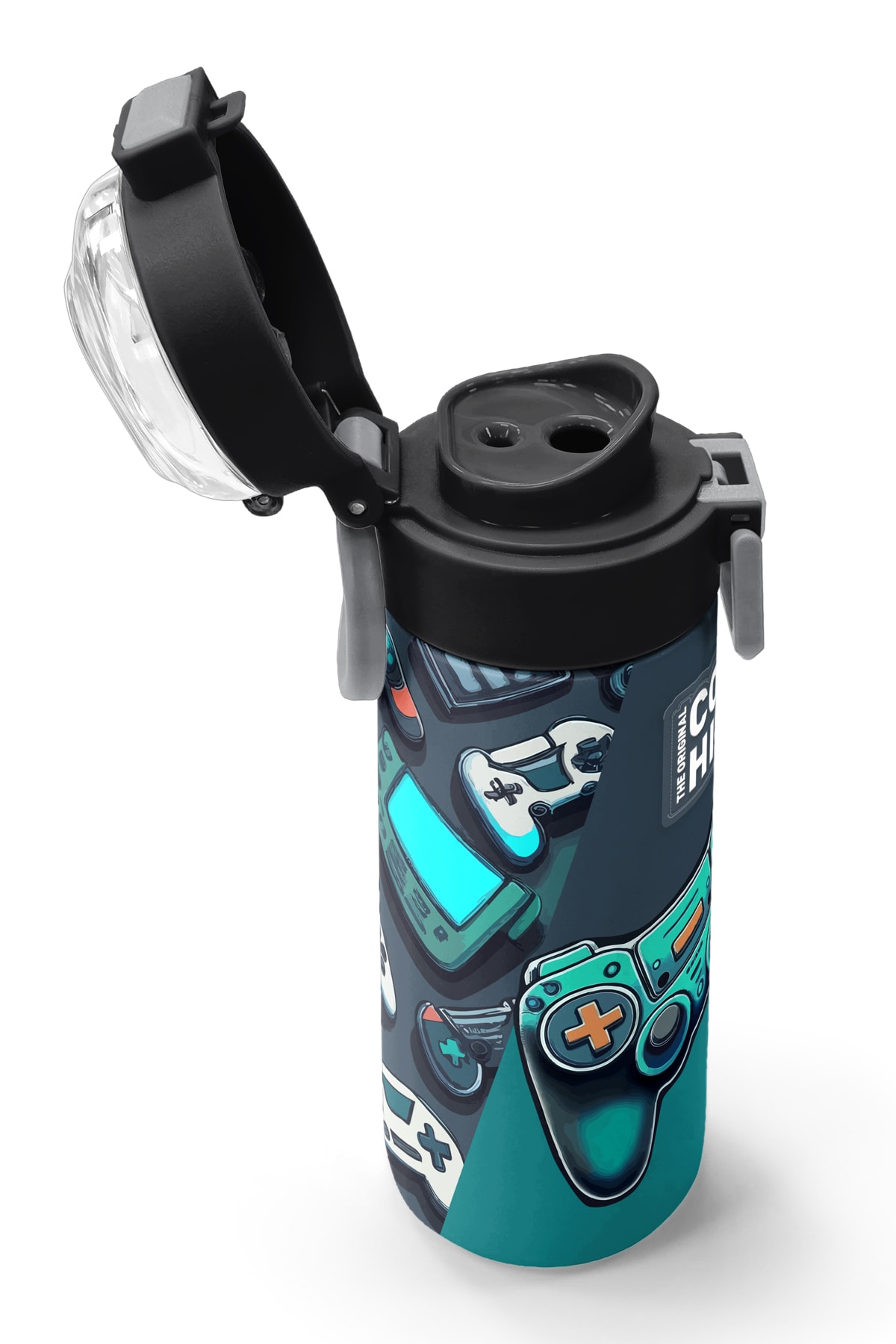 Coral High Kids Nefti Gamer Desenli Pipetli ve Direkt İçim Çelik Termos 500 ml 31861