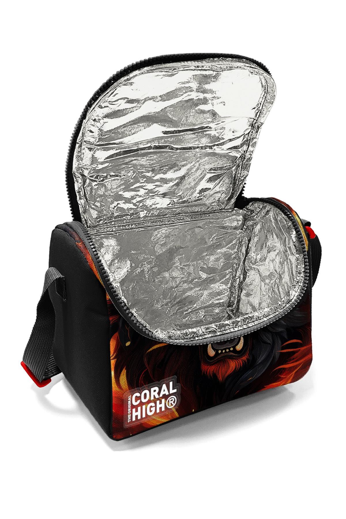 Coral High Kids Siyah Aslan Desenli Thermo Beslenme Çantası 22771
