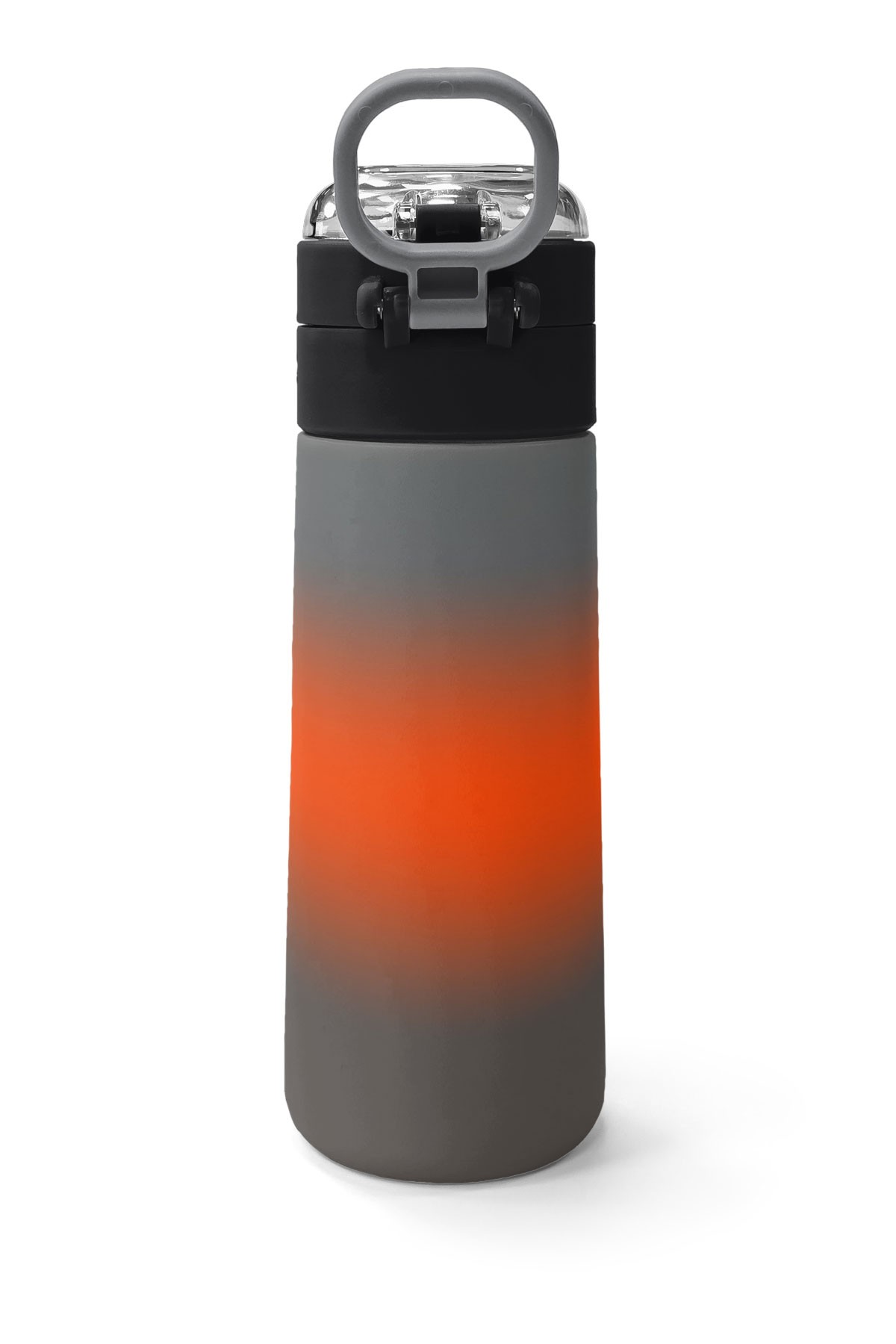 Coral High Kids Gri Turuncu Renk Geçişli Pipetli ve Direkt İçim Çelik Termos 500 ml 31949