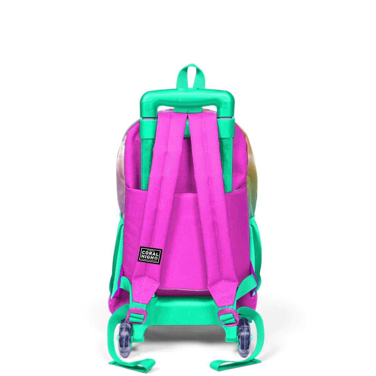 Coral High Kids Pembe Su Yeşili Unicornlu Kız Desenli 3'lü Çanta Seti SET0123933
