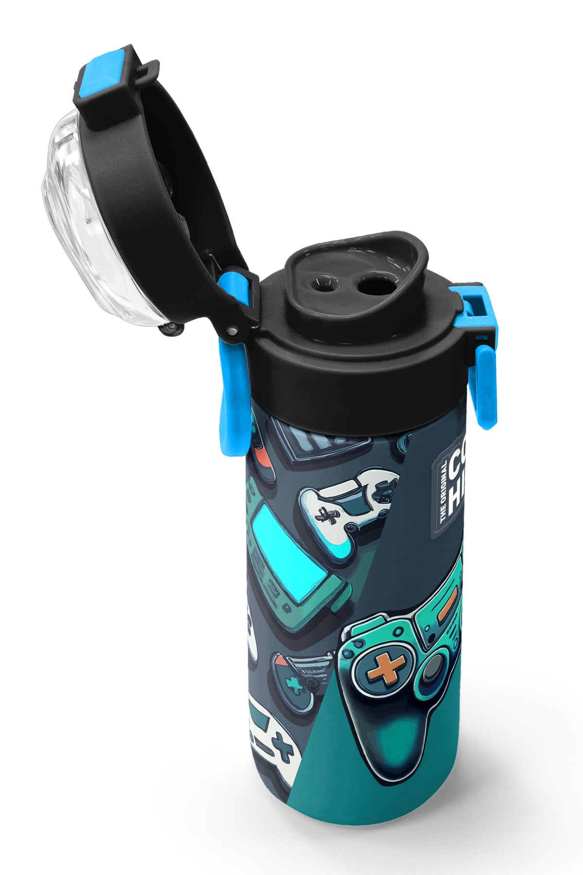 Coral High Kids Nefti Gamer Desenli Pipetli ve Direkt İçim Çelik Termos 500 ml 31861
