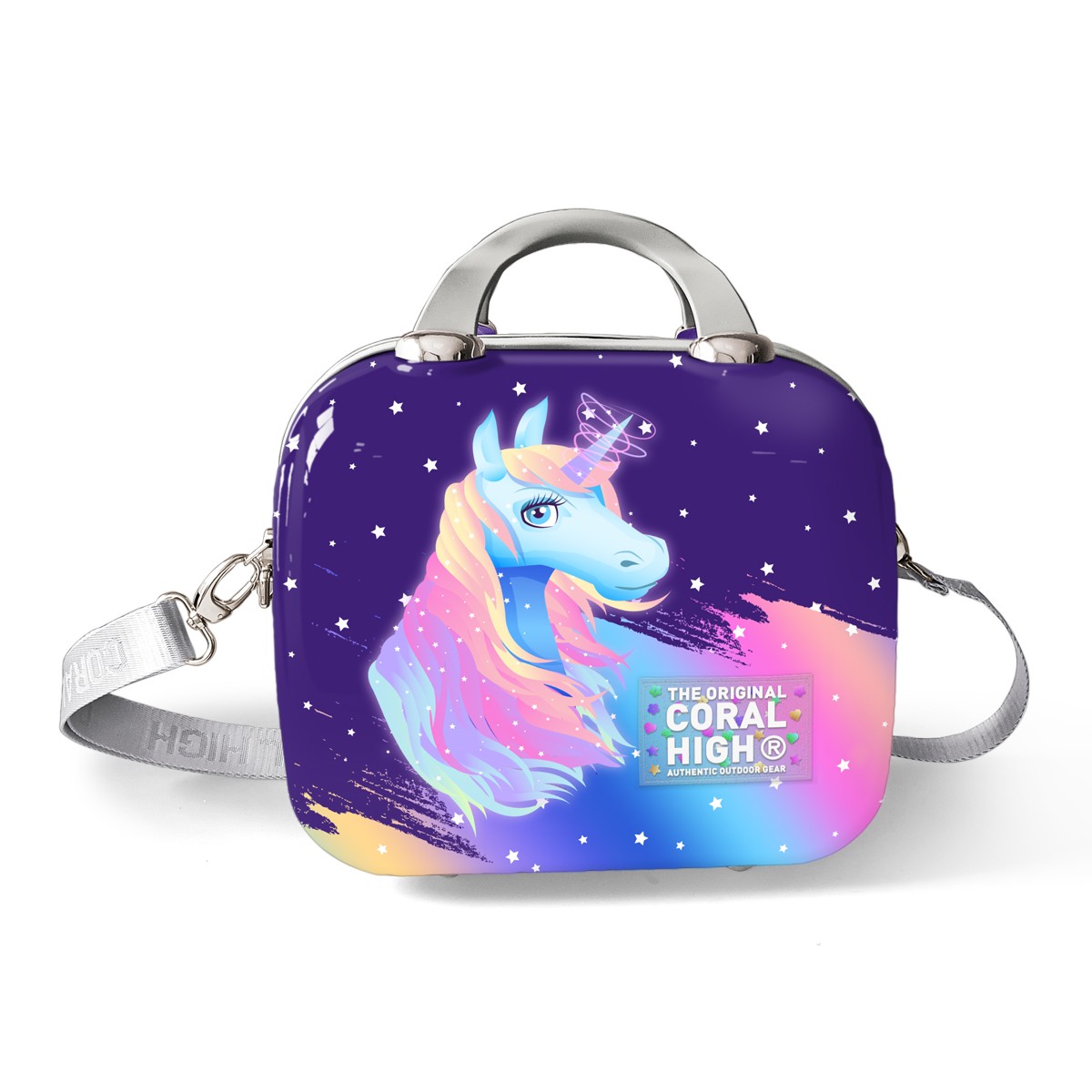 Coral High Unicorn Desenli Omuz Askılı PC Makyaj Çantası 16896