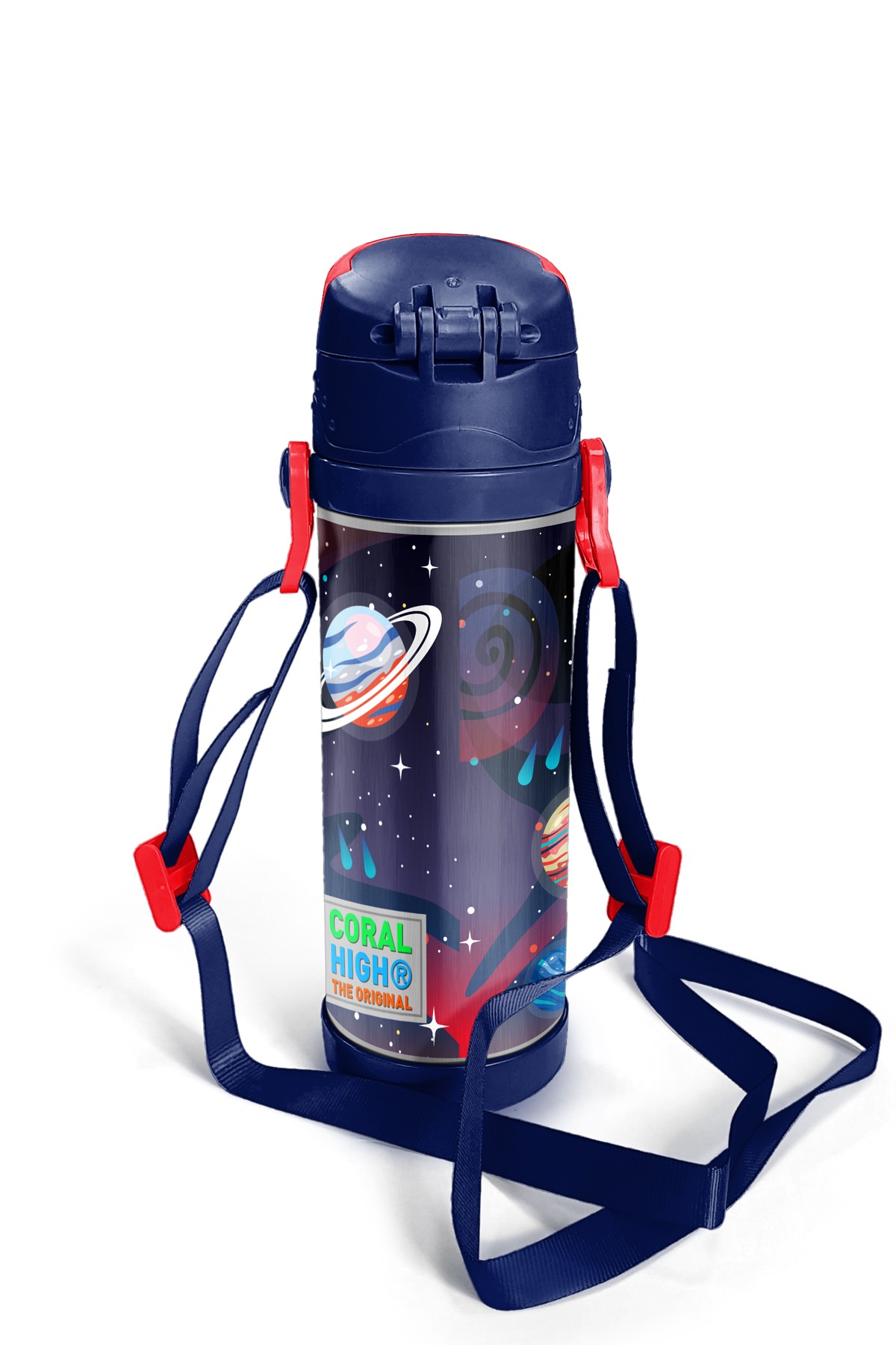 Coral High Kids Saks Mavi Astronot Desenli Pipetli Çelik Termos 500 ml 11925