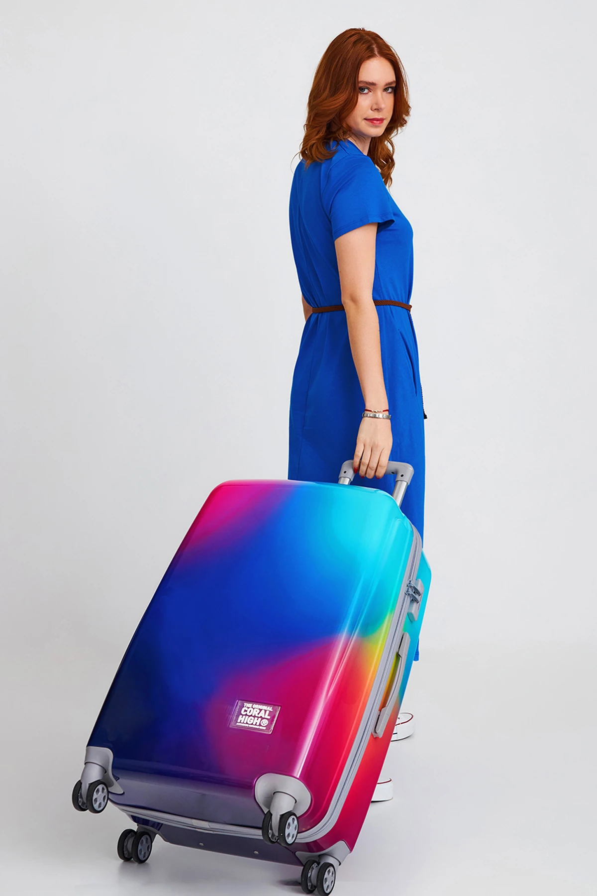 Coral High Renkli Desenli PC Büyük Boy Valiz (70cm) 16823