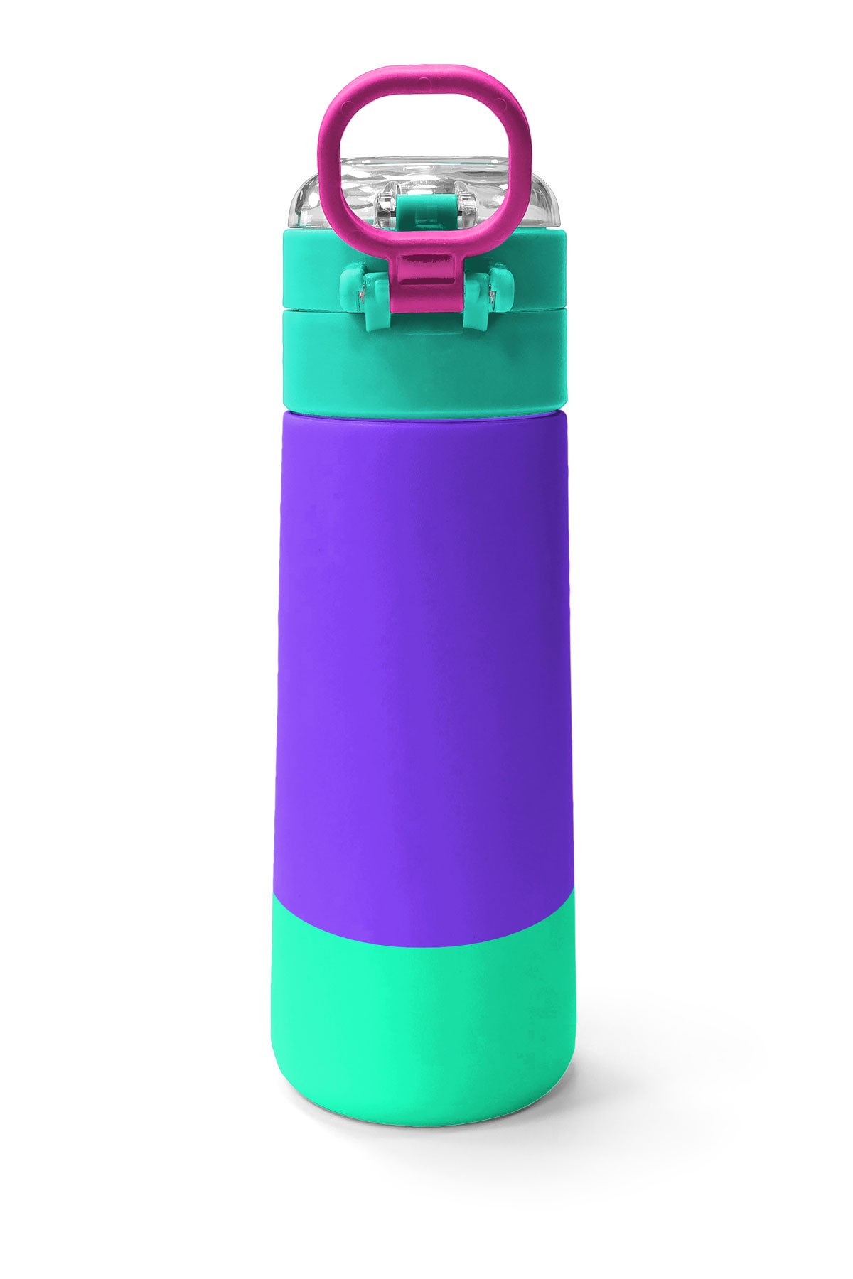 Coral High Kids Mor Renk Detaylı Desenli Pipetli ve Direkt İçim Çelik Termos 500 ml 31941