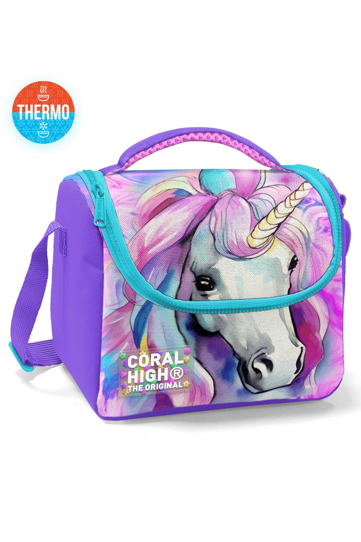 Coral High Kids Renkli Unicorn Desenli Thermo Beslenme Çantası 11774