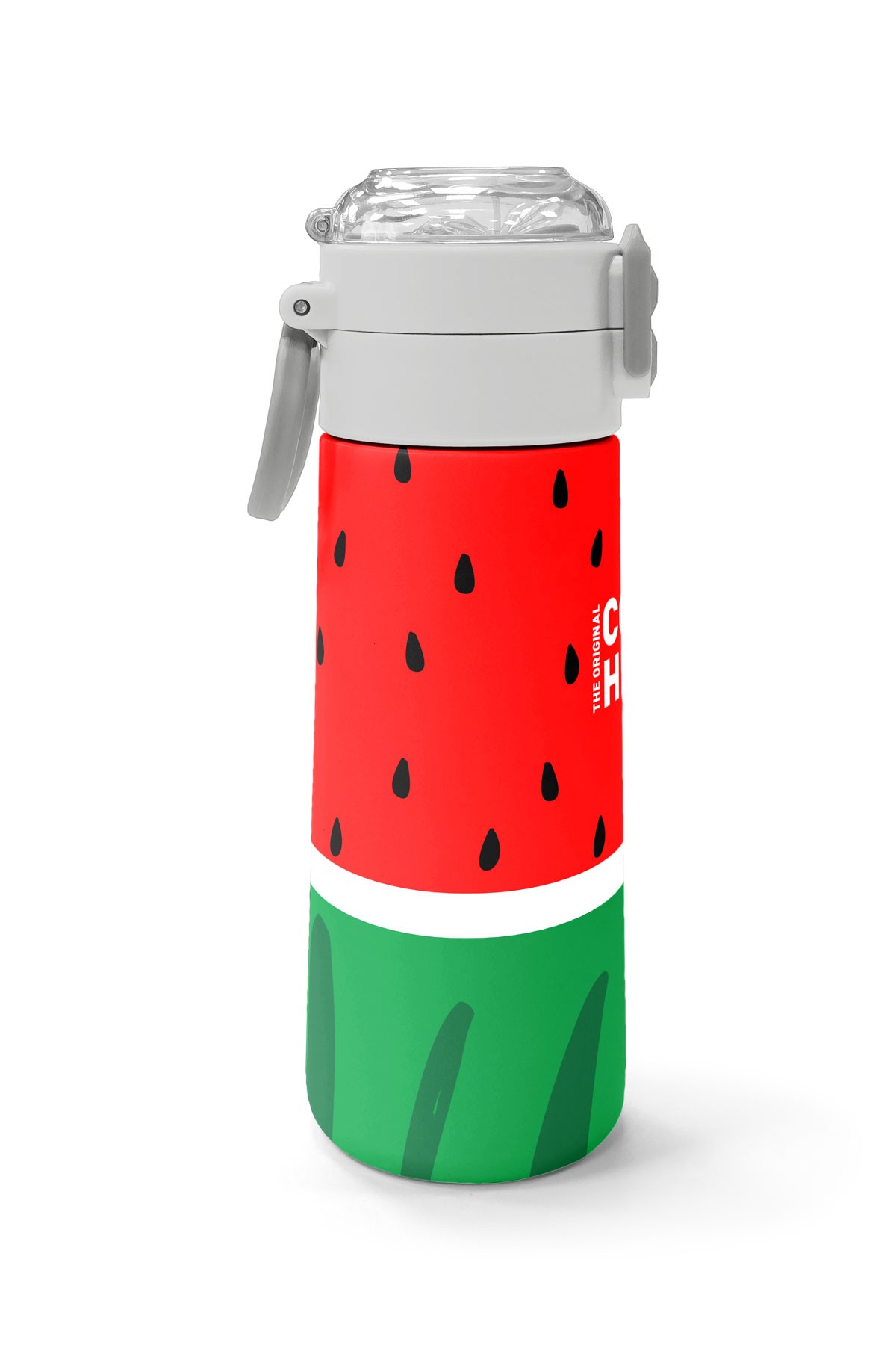 Coral High Kids Kırmızı Yeşil Karpuz Desenli Pipetli ve Direkt İçim Çelik Termos 500 ml 31866