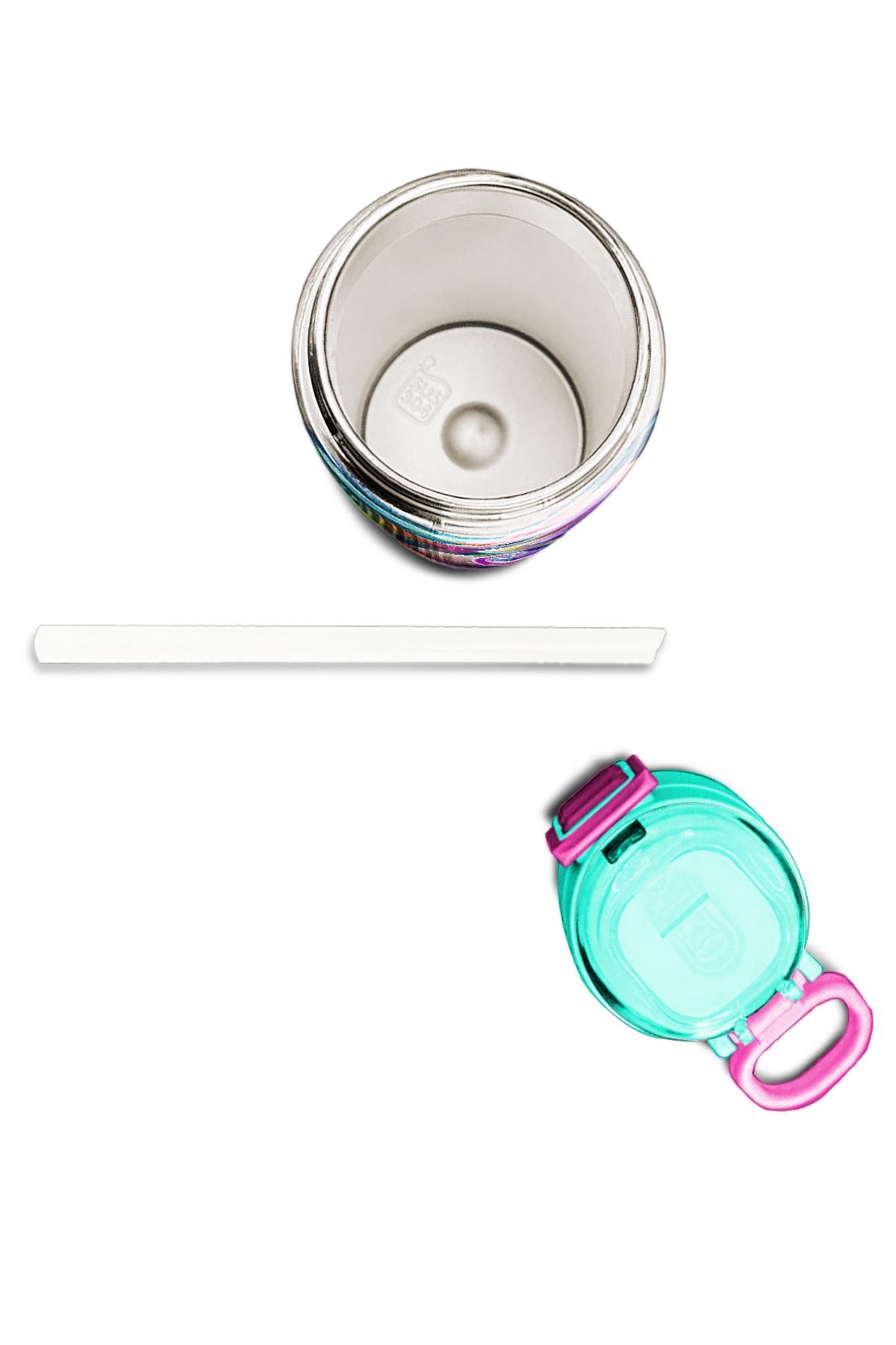 Coral High Kids Denizatı Desenli Pipetli ve Direkt İçim Çelik Termos 500 ml 31988