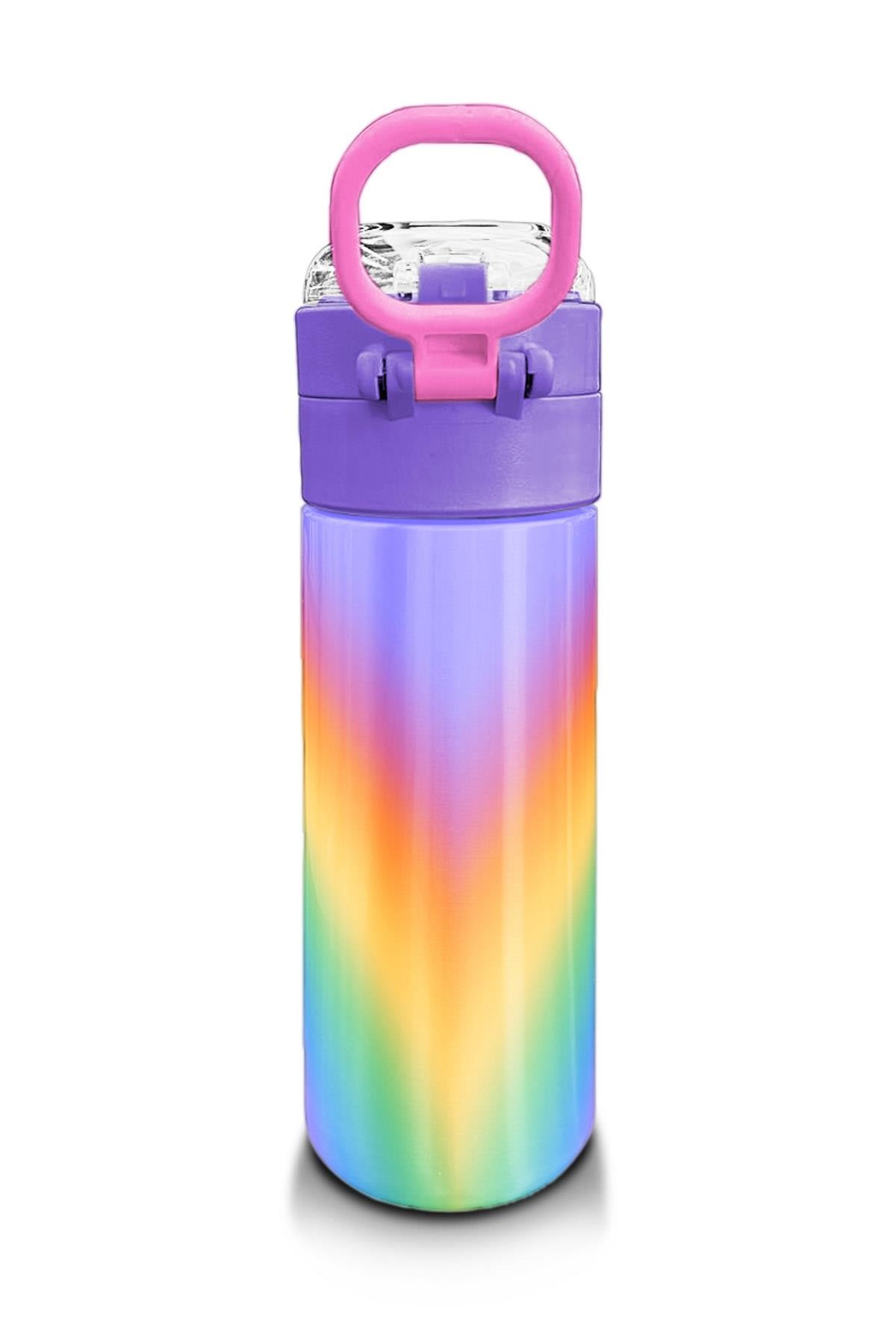 Coral High Kids Renk Geçişli Desenli Pipetli ve Direkt İçim Çelik Termos 500 ml 31863