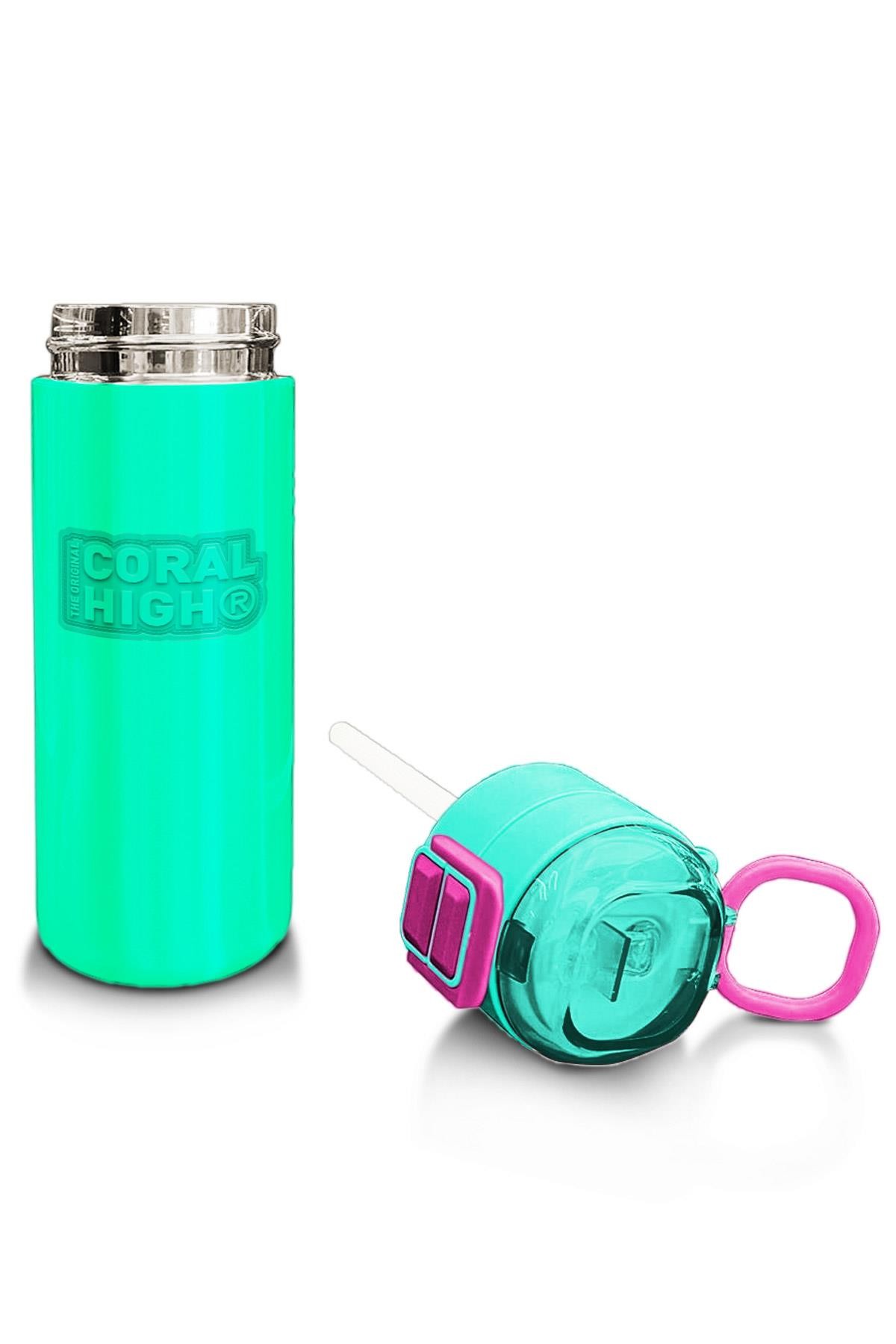 Coral High Kids Pembe Su Yeşili Pipetli ve Direkt İçim Çelik Termos 500 ml 31825