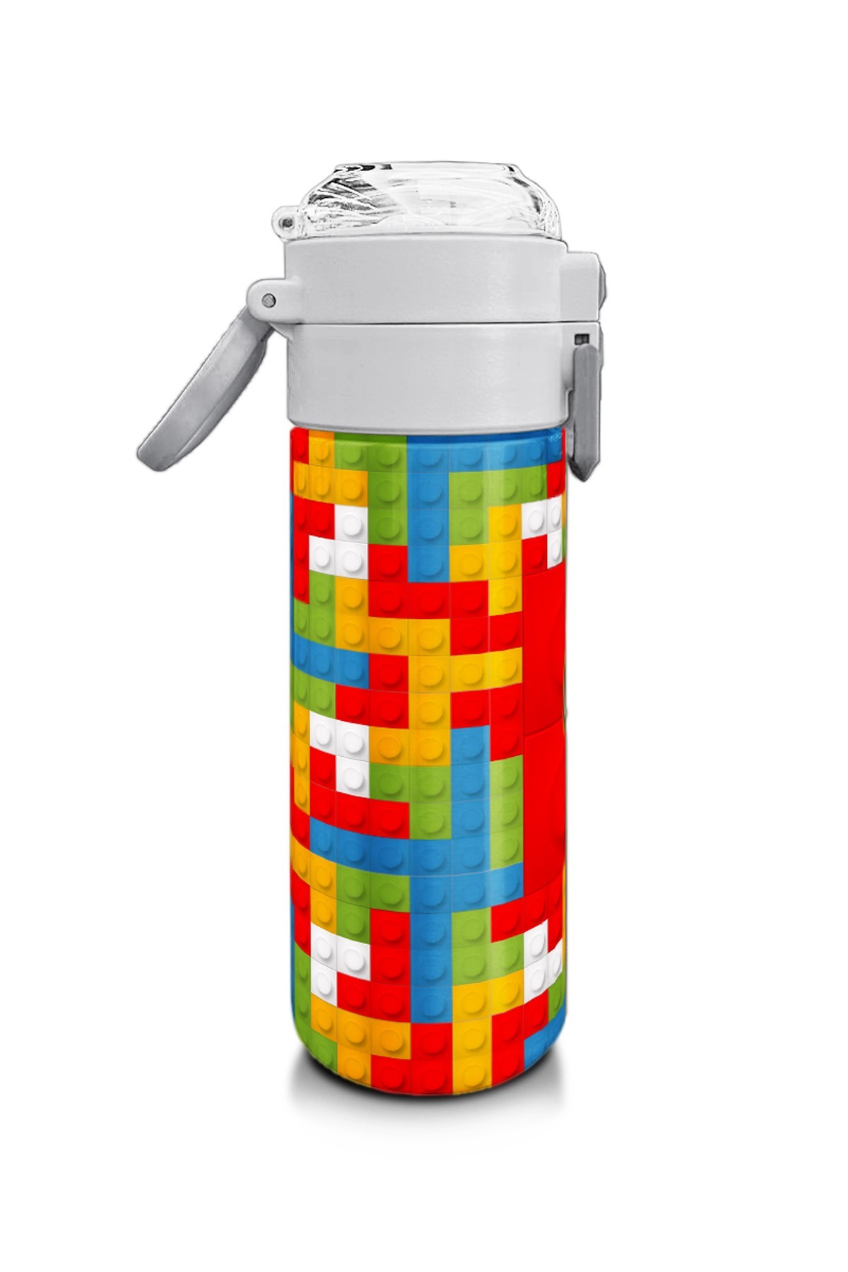 Coral High Kids Blok Desenli Pipetli ve Direkt İçim Çelik Termos 500 ml 31991