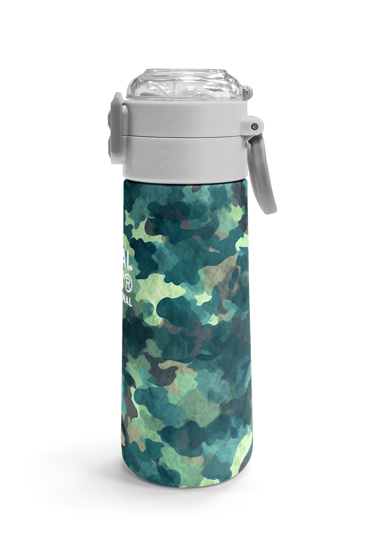 Coral High Kids Nefti Kamuflaj Desenli Pipetli ve Direkt İçim Çelik Termos 500 ml 31845