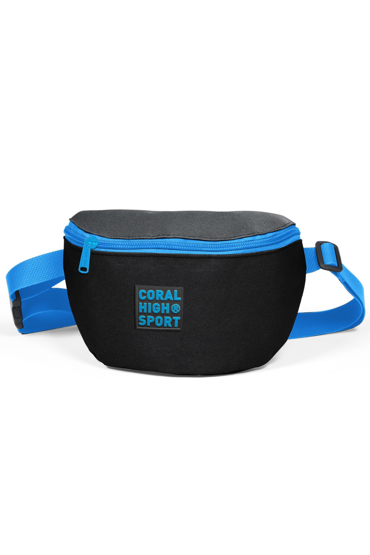 Coral High Sport Siyah Koyu Gri İki Bölmeli Bel Çantası 22614