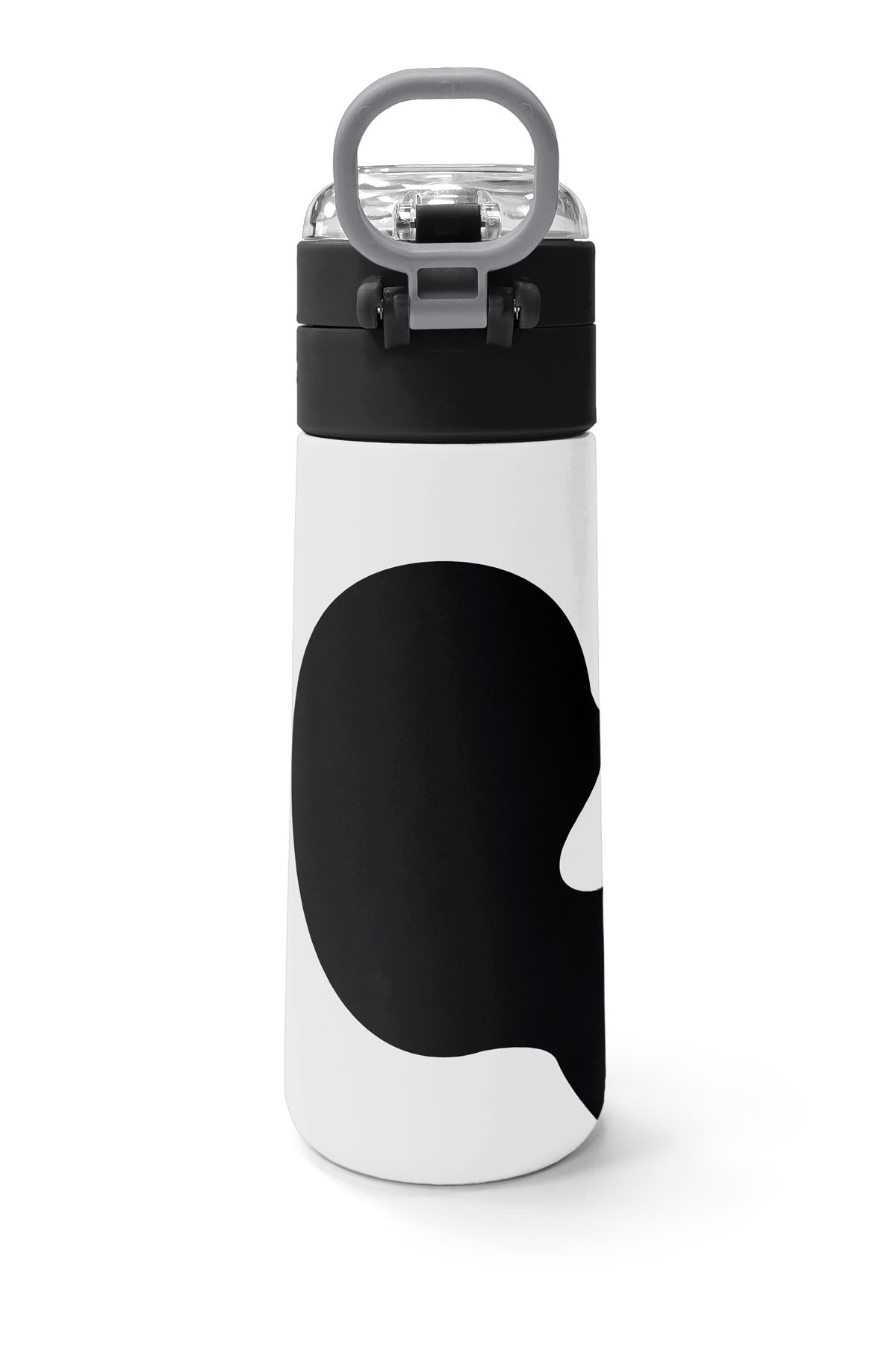 Coral High Kids Siyah Beyaz Desenli Pipetli ve Direkt İçim Çelik Termos 500 ml 31887
